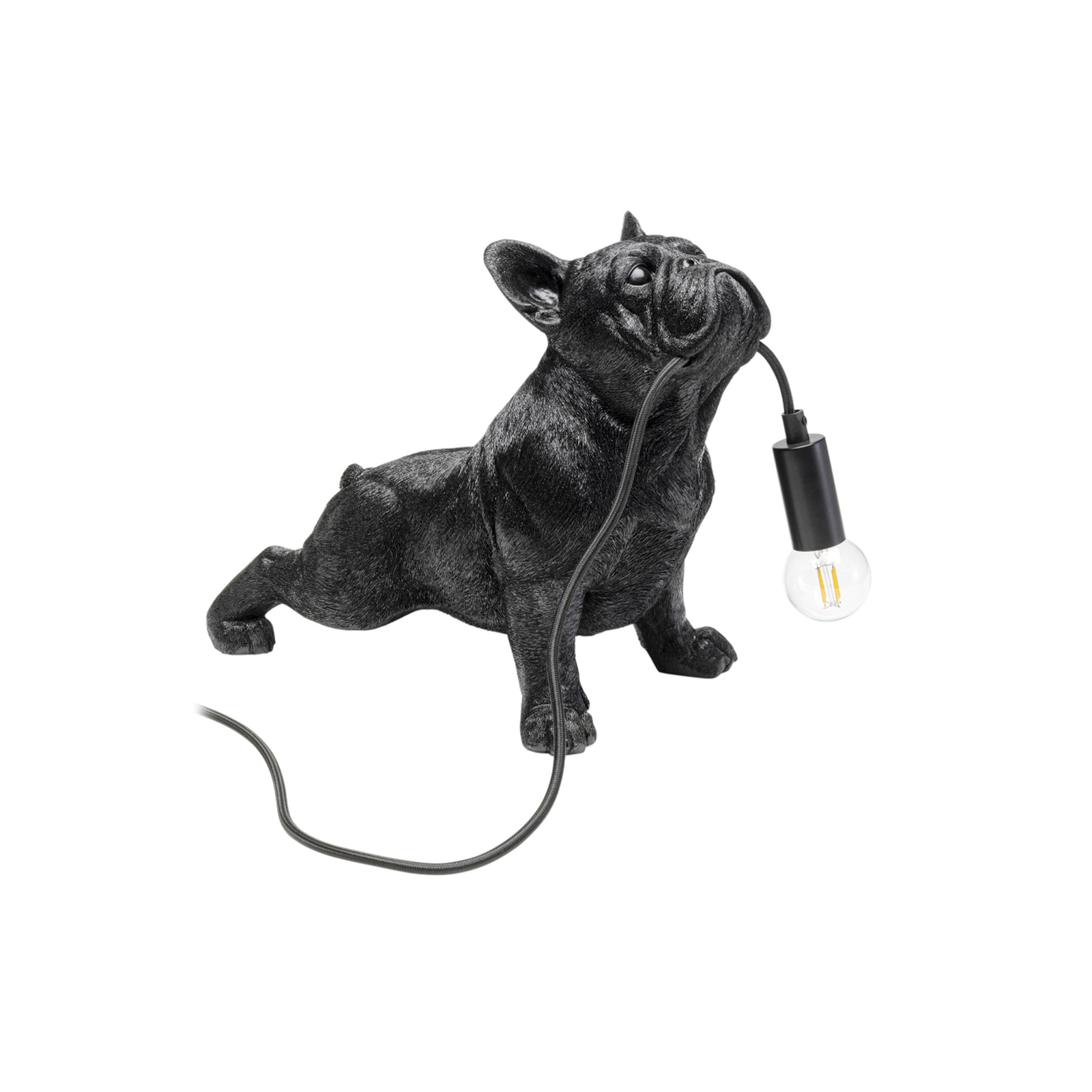 KARE bordlampe Toto, svart, kunstharpiks, hundefigur