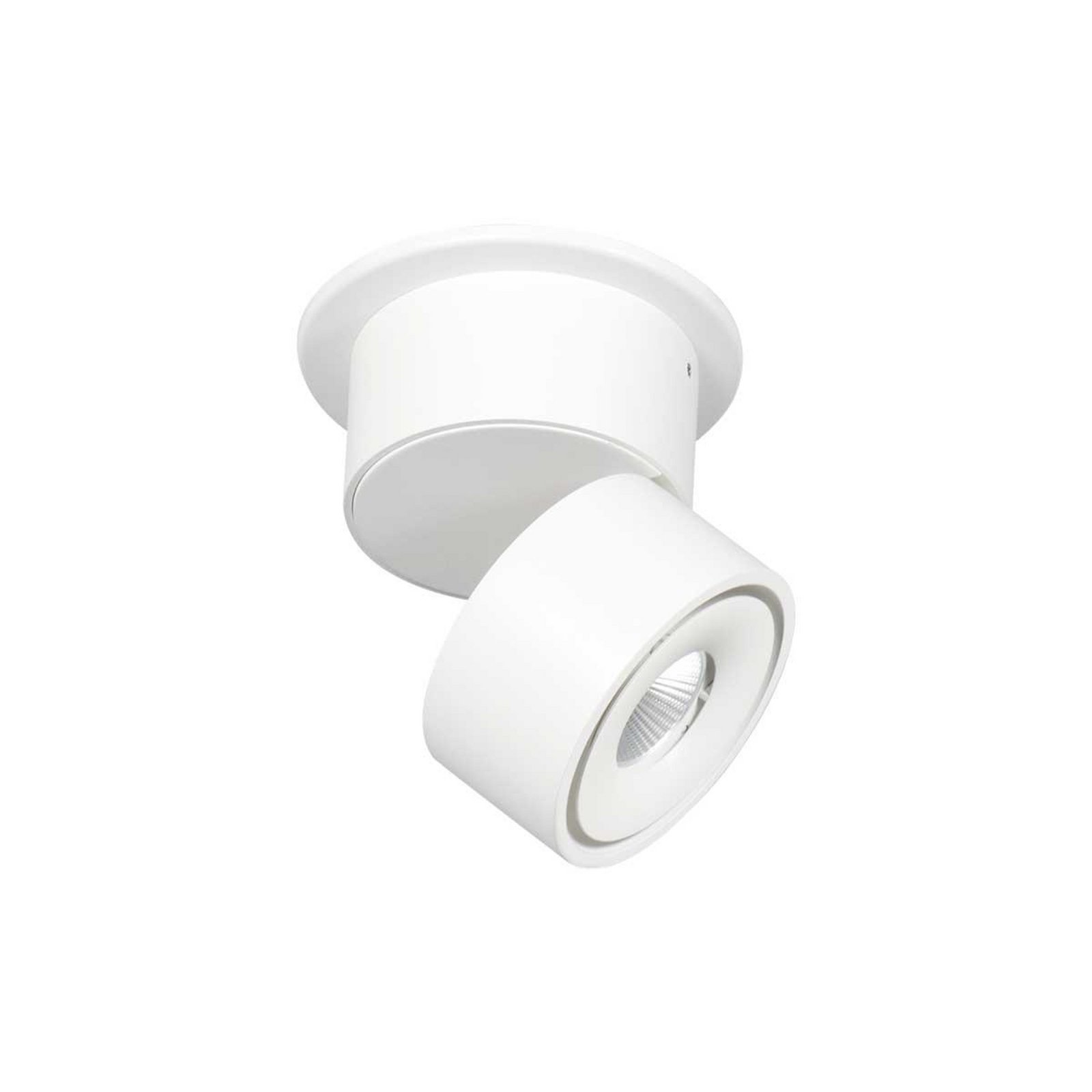 LED ceiling spotlight Fez, white, 1-bulb, metal, swivelling