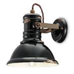 Keramik-Wandlampe C1693 im Industrie-Stil schwarz