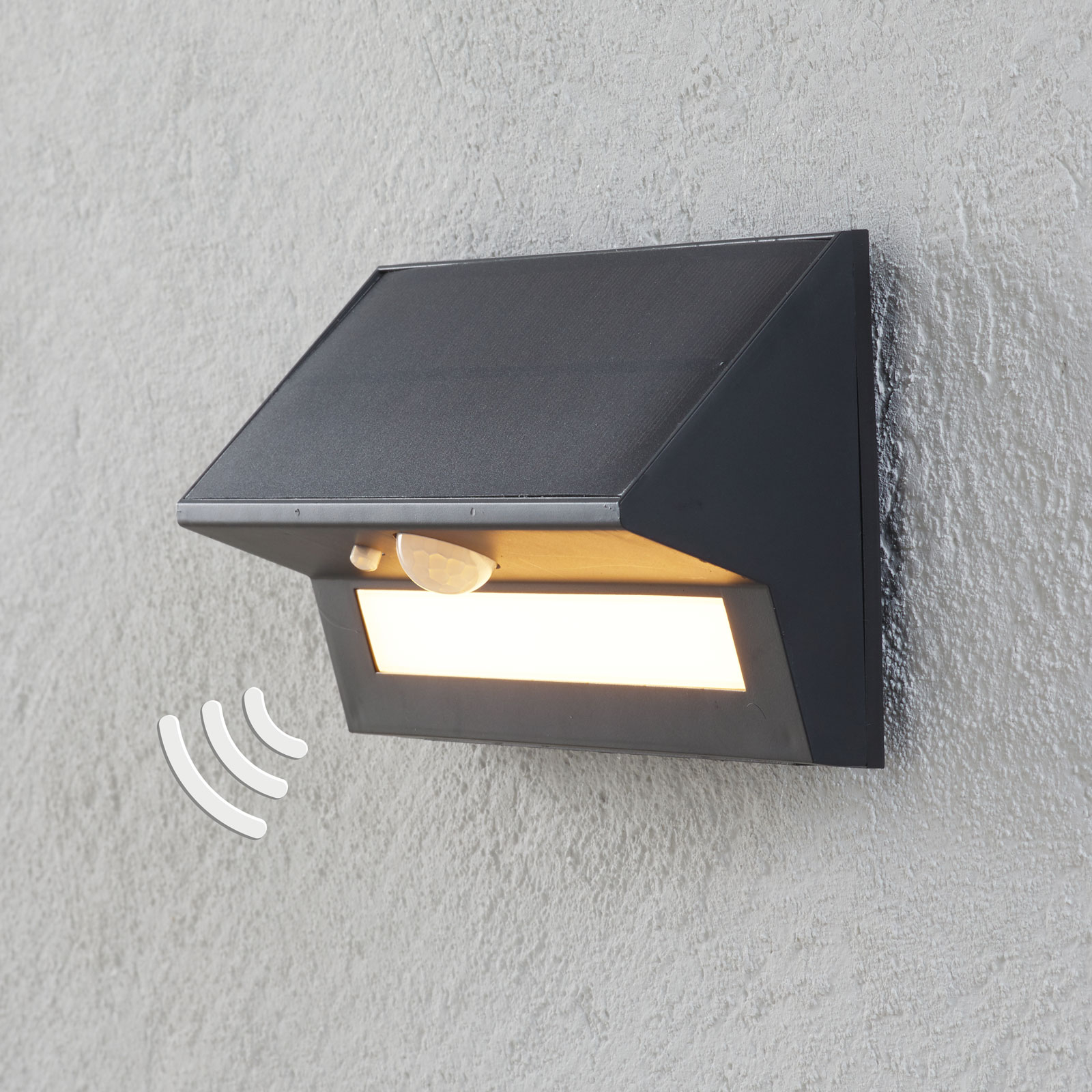 Kristiana LED solar outdoor wall lamp with sensor Lights.co.uk