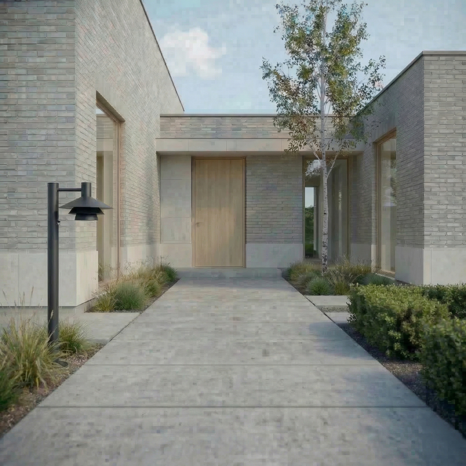 Lucande Montaro LED path light, 100 cm, anthracite, sensor