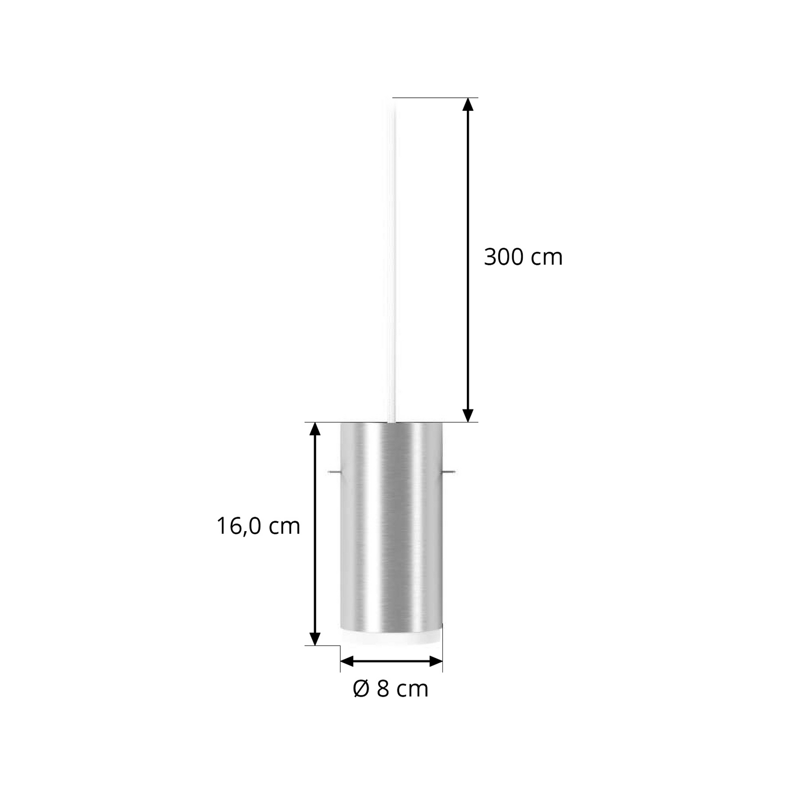 Tube Riippuvalaisin Small Brushed Alumiinit - Moebe