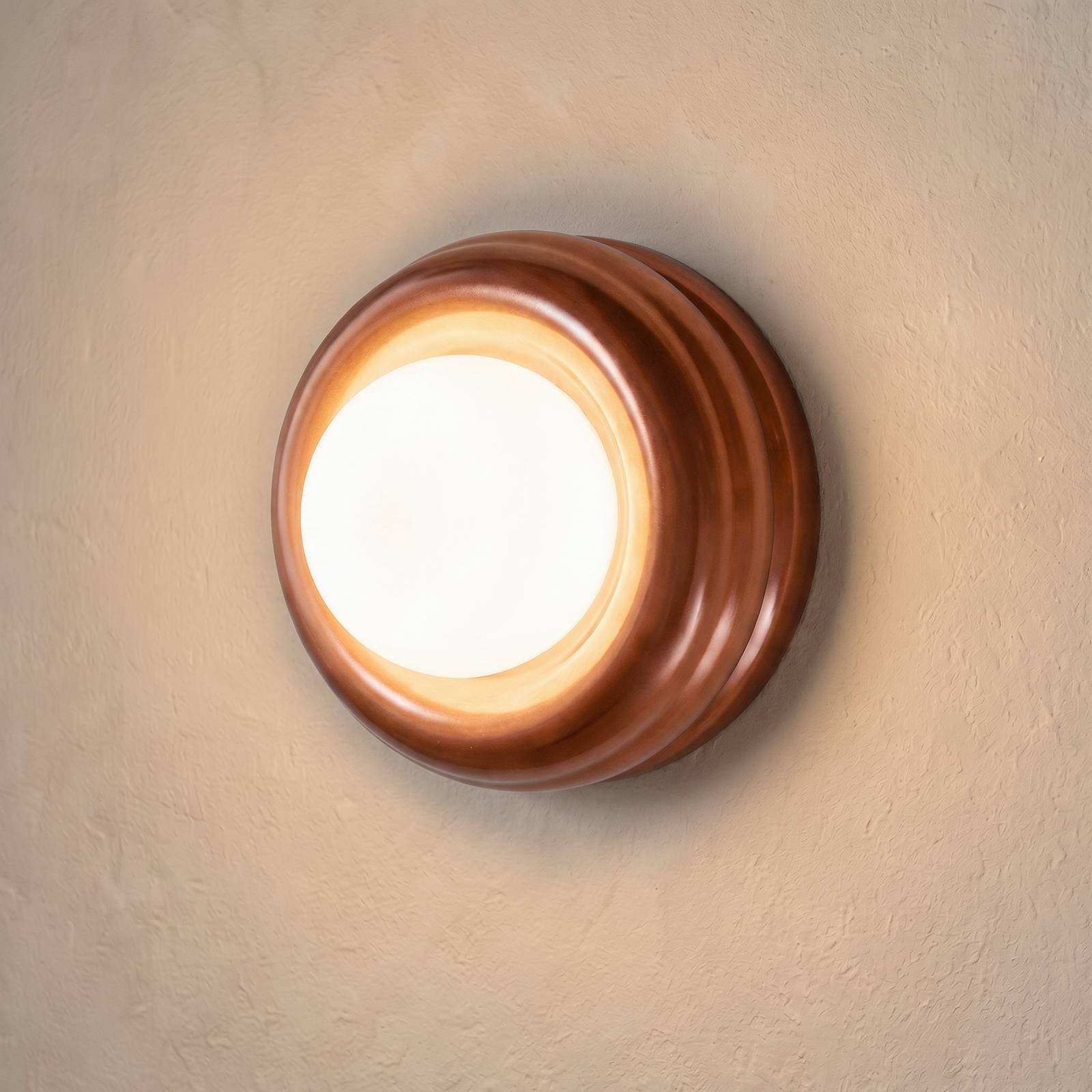 Argon Applique murale Tina, terre cuite/opale, verre, Ø 19 cm