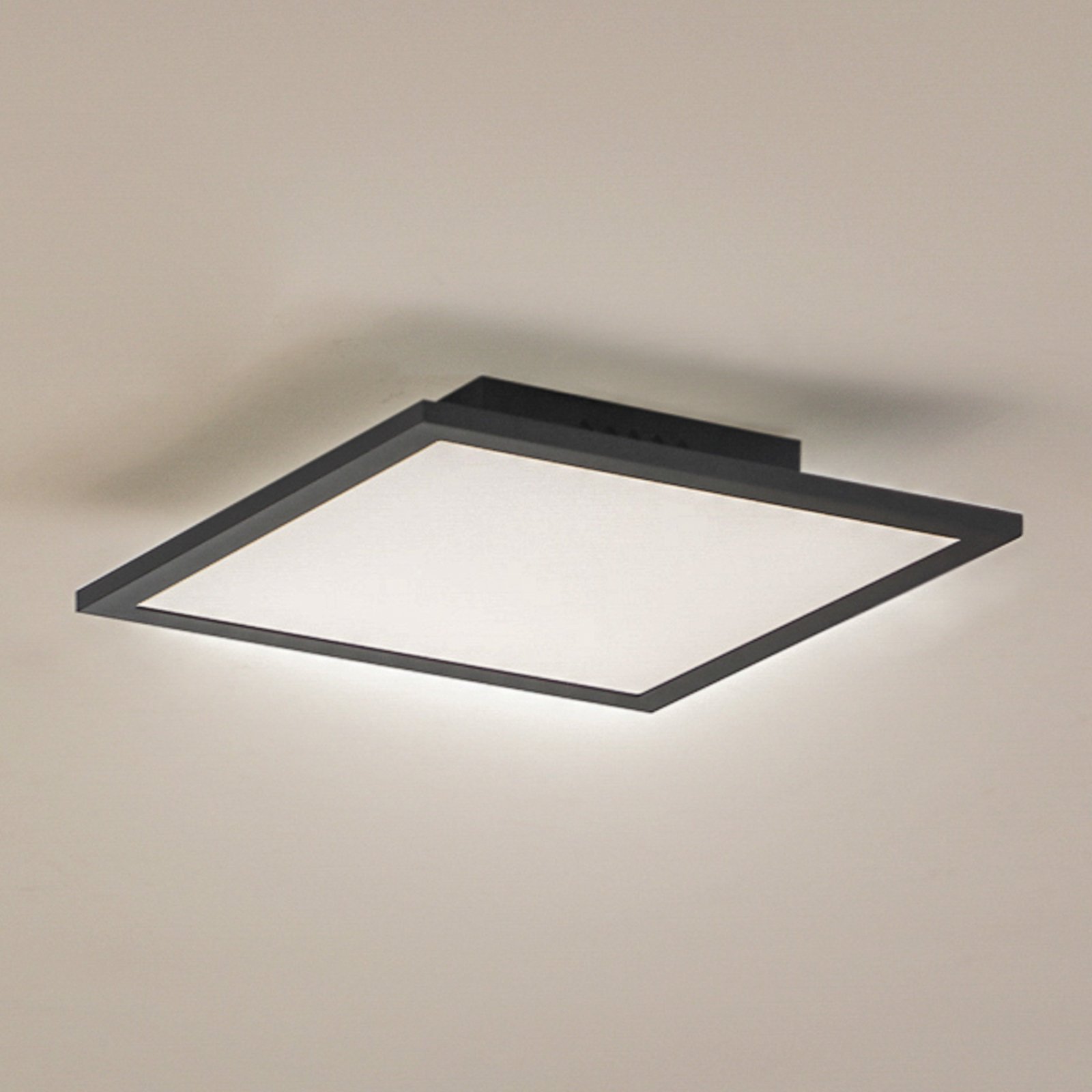Lindby LED panel Enhife, black, 29.5 x 29.5 cm, aluminium