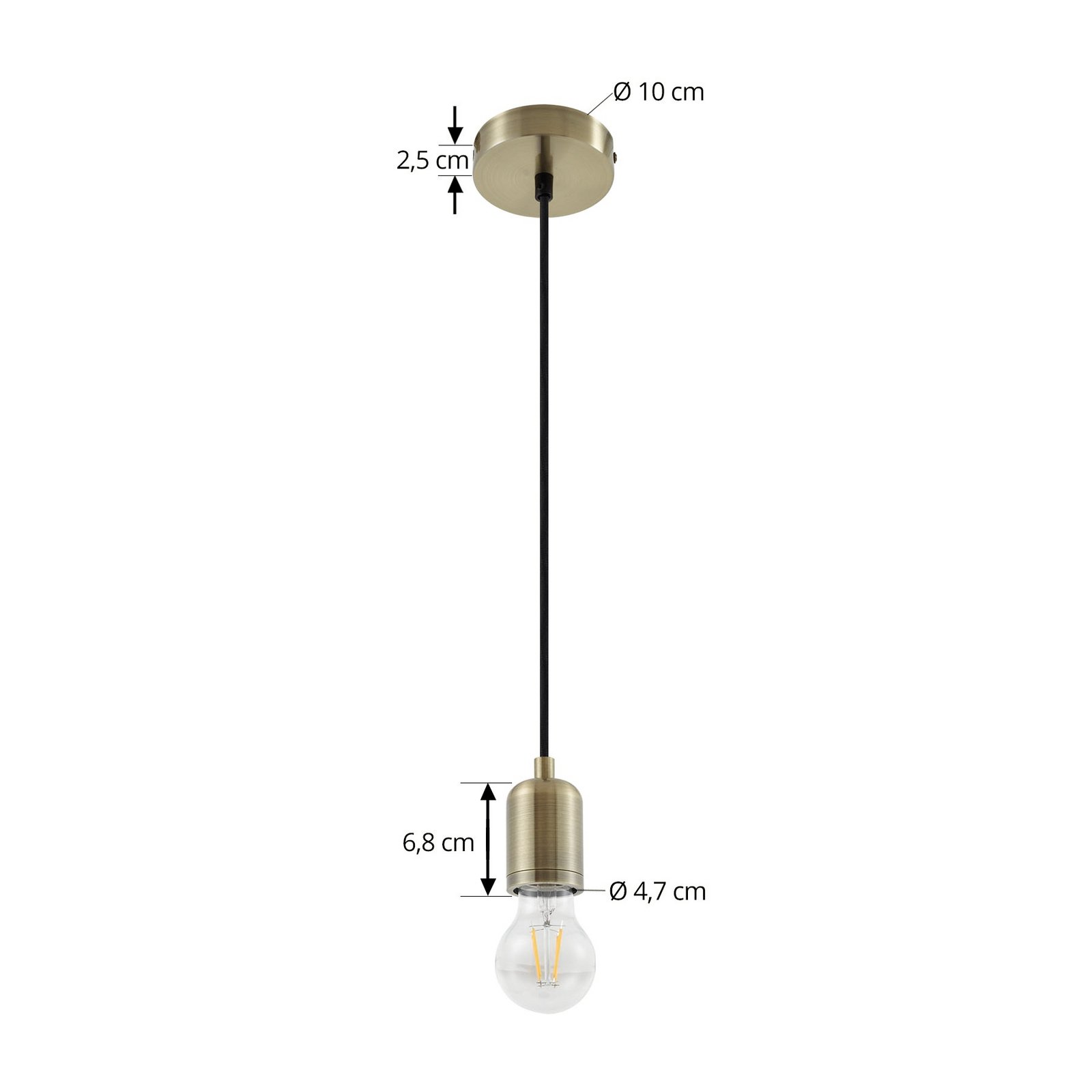 Lindby piekaramais gaismeklis Hattie, misiņš, Ø 4,7 cm, metāls, E27