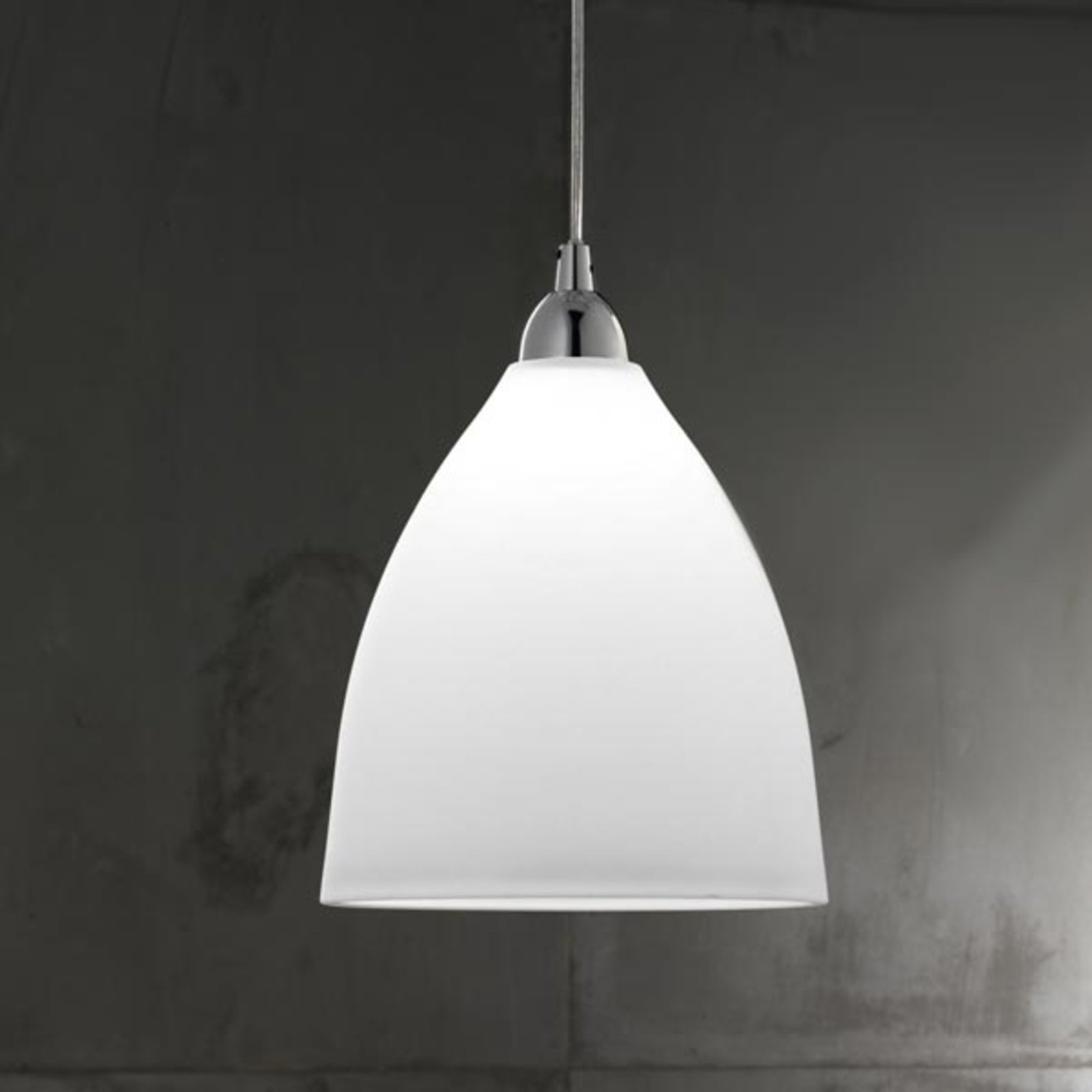 Glazen hanglamp PROVENZA, 20 cm, wit