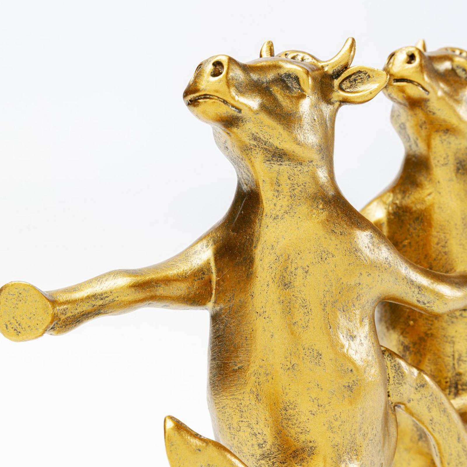 KARE Deko-Figur Dancing Cows, goldfarben, Polyresin, H 23 cm günstig online kaufen