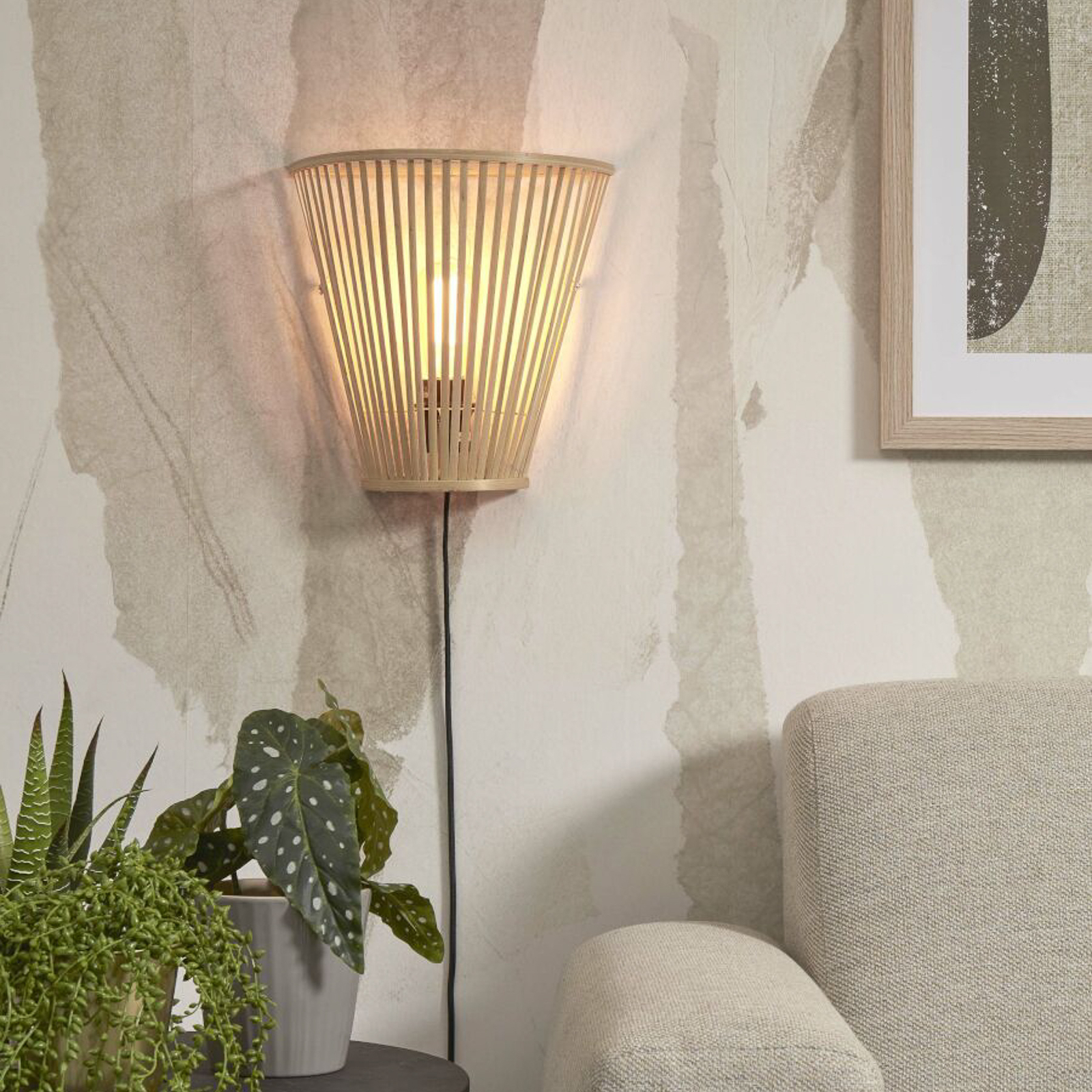 GOOD & MOJO Стенна лампа Merapi, естествена