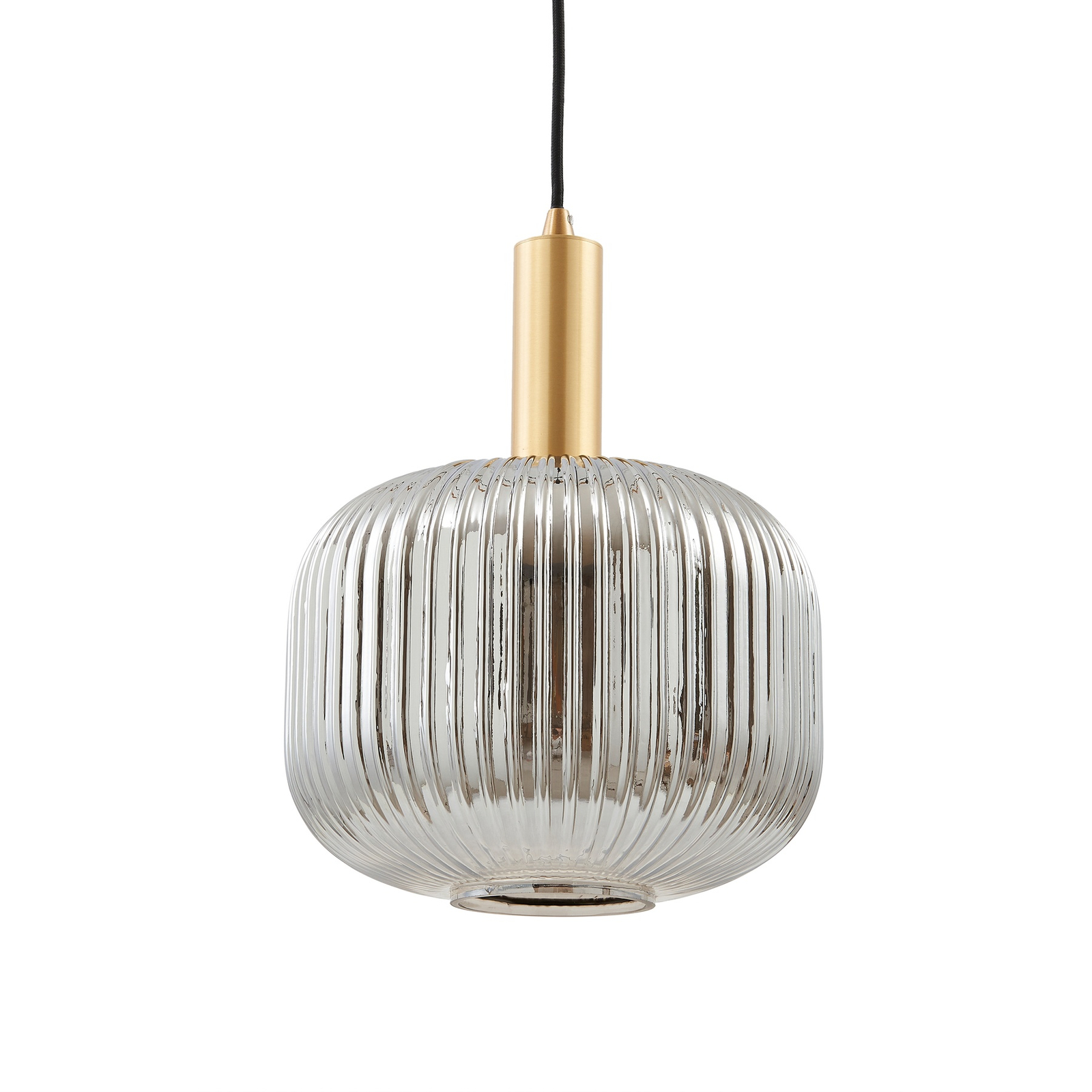 Lindby Doroteo pendant light, 1-bulb, grey, glass