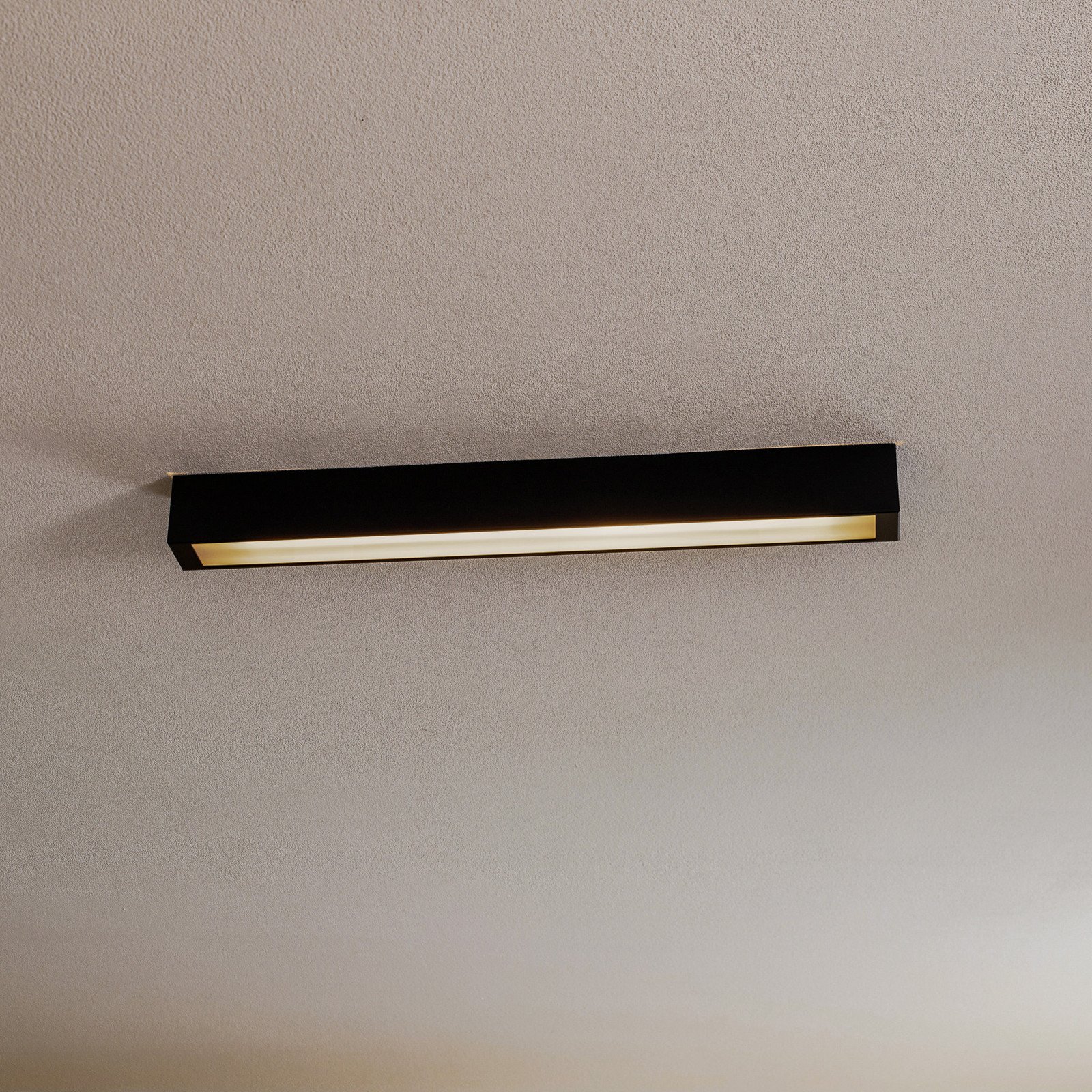 Euluna Plafonieră Straight negru 62 cm - Camera de zi / sufragerie - modern - Metal