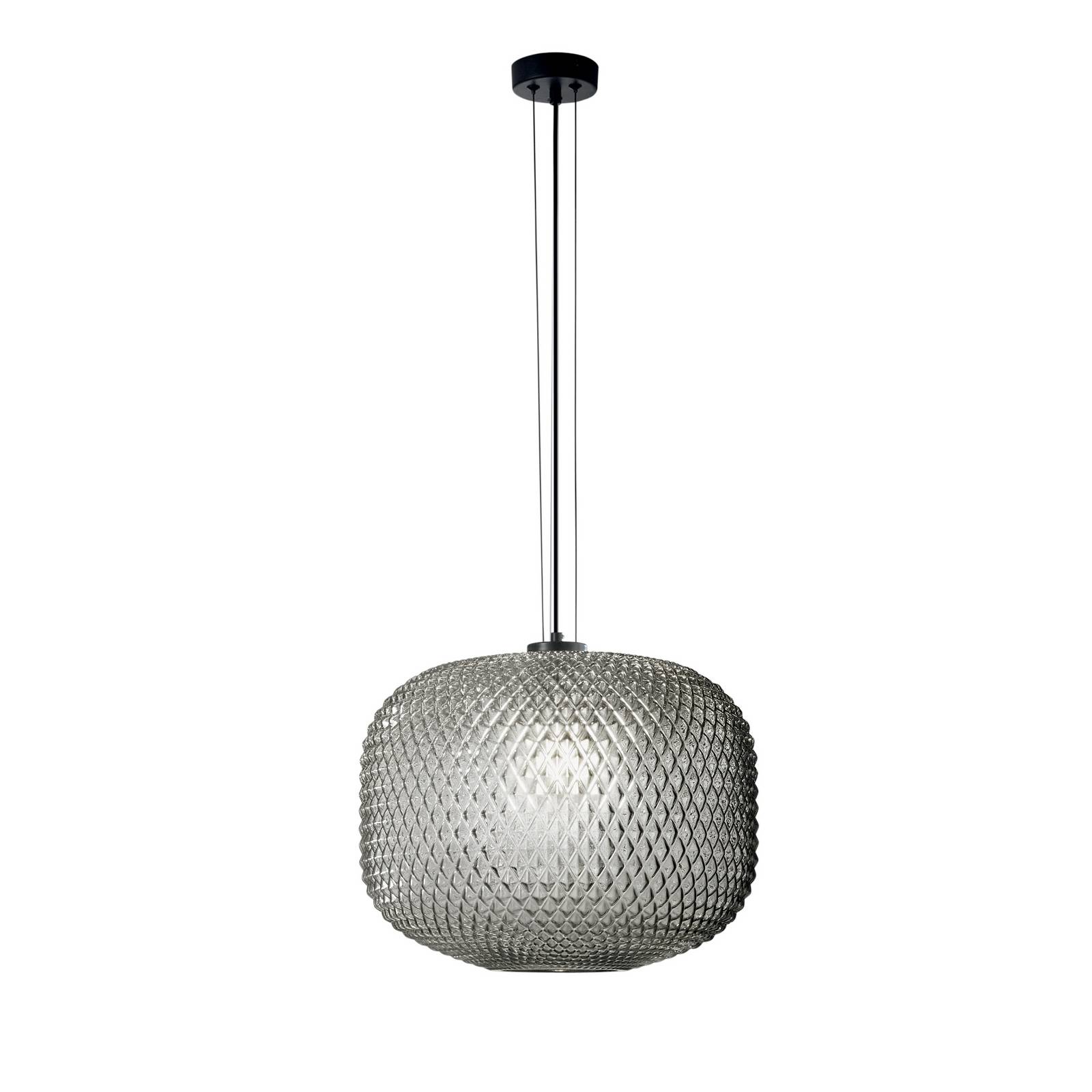 Hängelampe Ashford, rauchgrau, Ø 40 cm, Glas