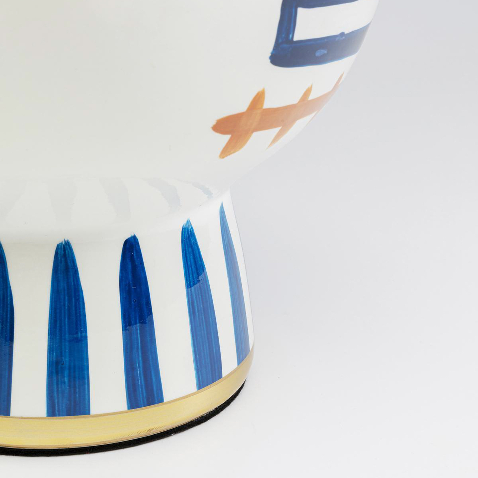 Kare Candeeiro de mesa Two Face, azul, têxtil, porcelana, 65 cm