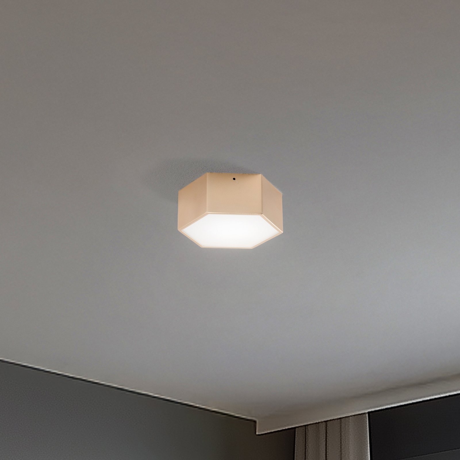 LED-Deckenleuchte Libre, goldfarben, Stahl, 3.000 K