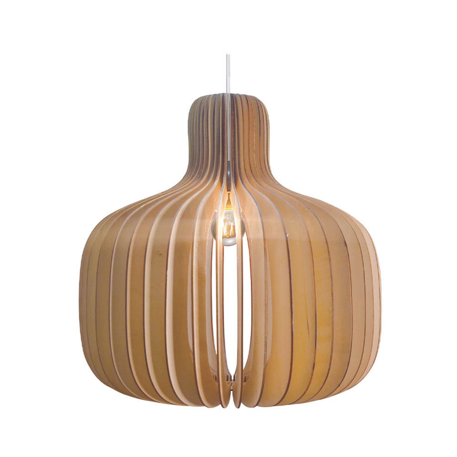 Pendelleuchte Hazo, Ø 43 cm, naturfarben, Holz
