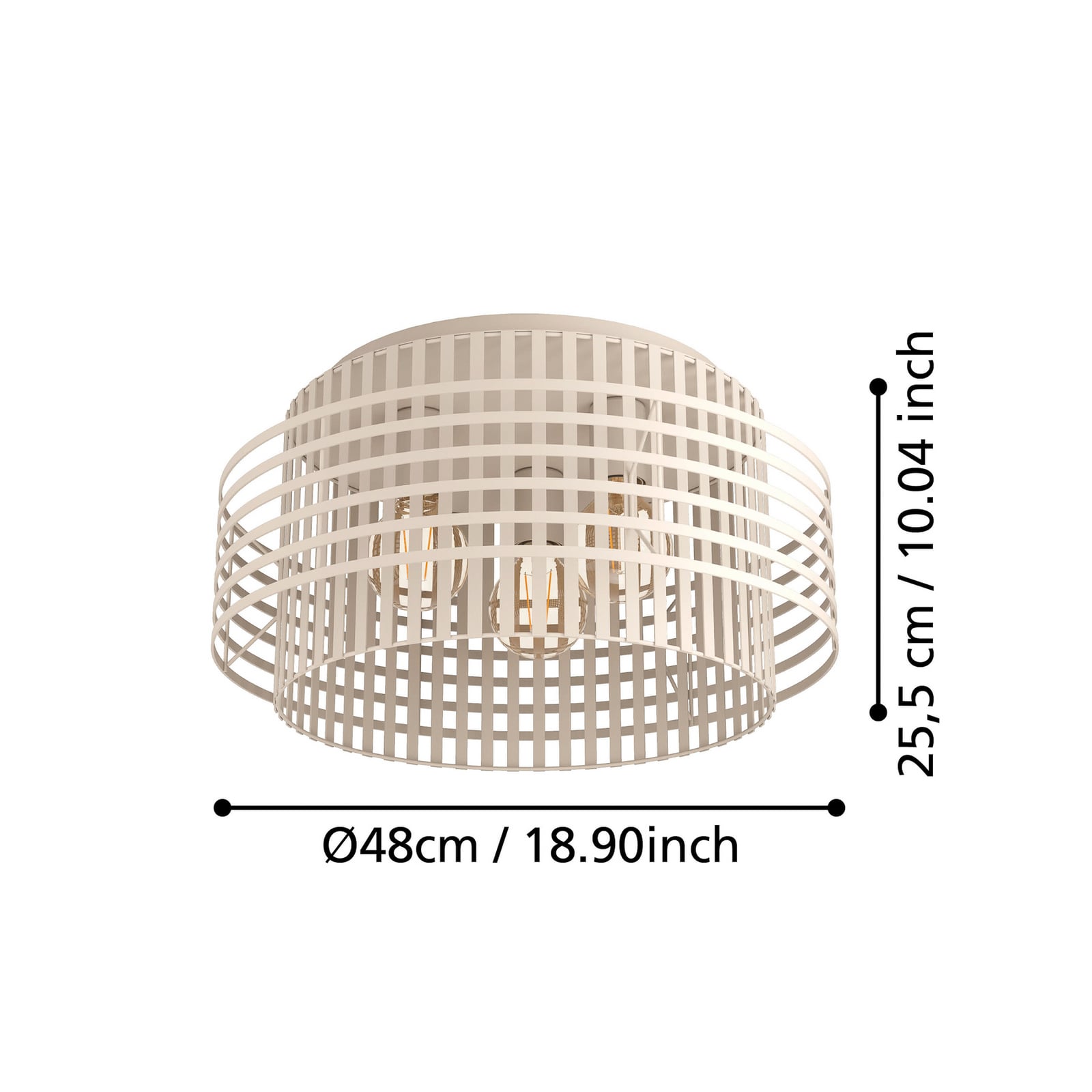 Plafonnier Oltamar, beige, Ø 48 cm, métal - Stars of Light