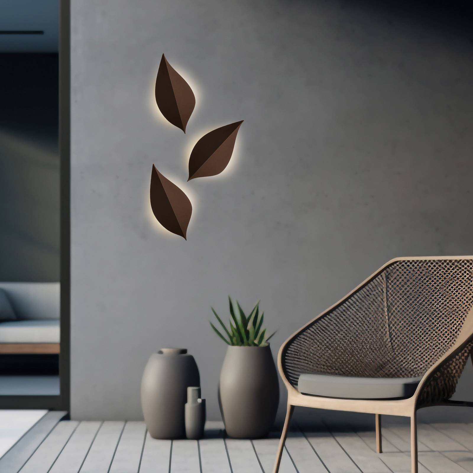 LED-Außenwandlampe Amalfi, rostbraun, Höhe 28 cm, Metall günstig online kaufen