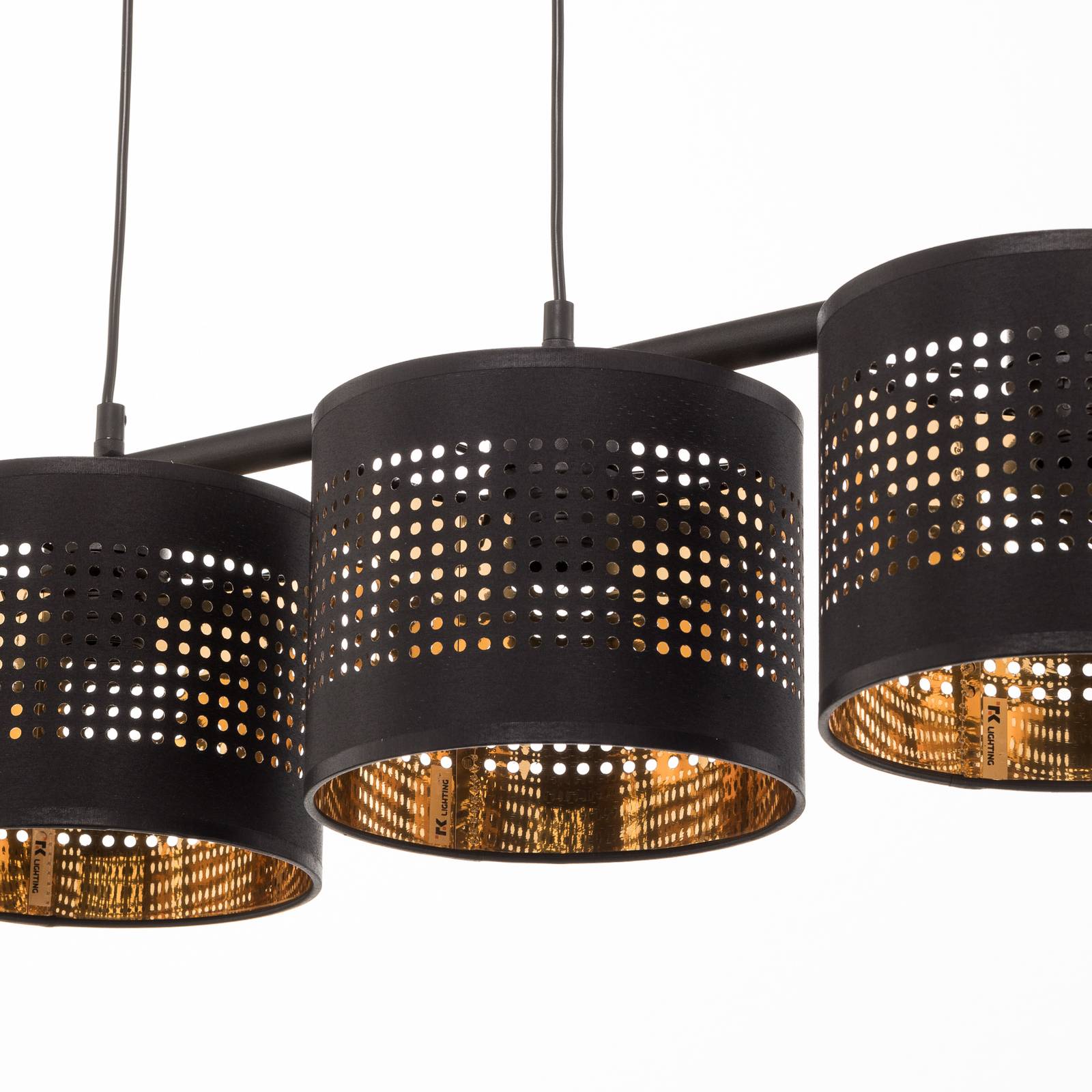 Żyrandol Tago, 4-punktowa, czarny/złoty