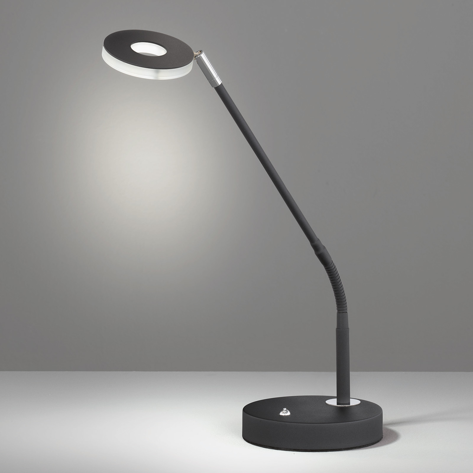 Lámpara mesa LED Dent, atenuable, CCT, 6W, negro