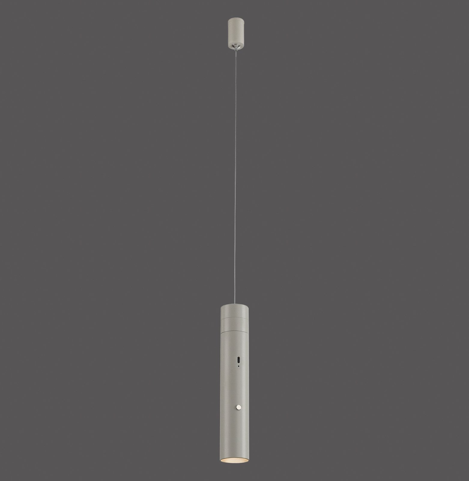 BARE LYS. Fastgør hængelampe med genopladelig LED, grå-beige, jern