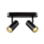 SLV LED ceiling spotlight Noblo, black, 2,700 K, length 24 cm