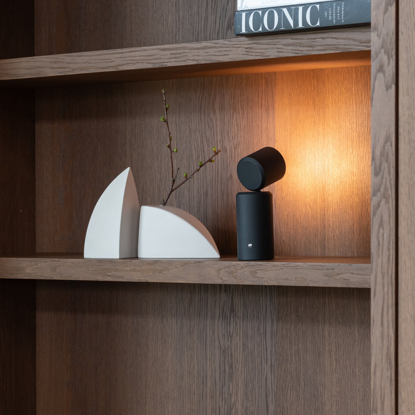 IT'S ABOUT ROMI LED-Akkutischlampe Milan, schwarz, 19 cm