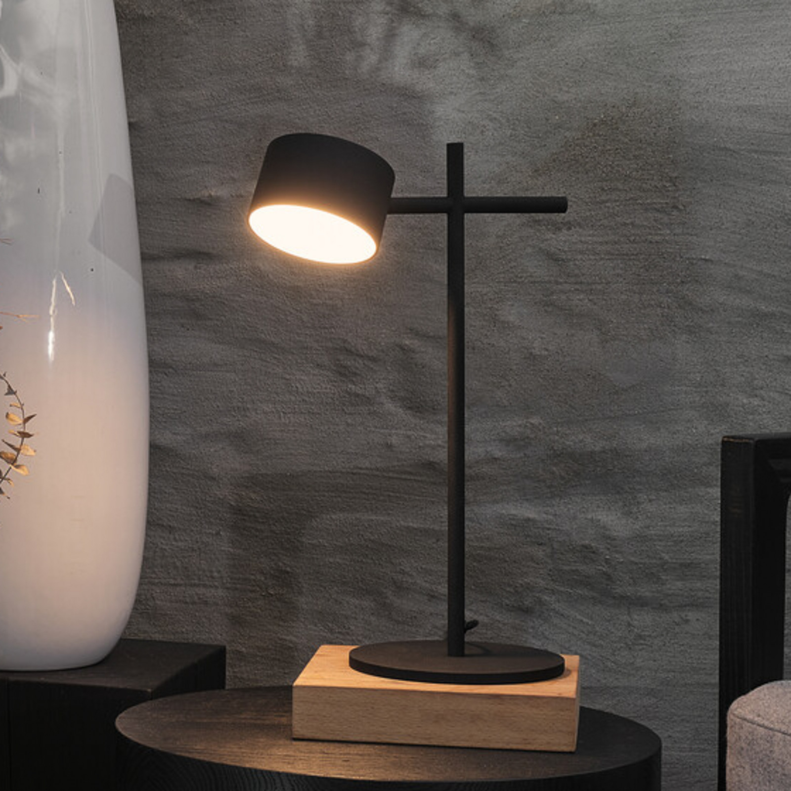 Lampa de masă LED OSRAM Decor Kyoto aluminiu negru dimabil - Camera de zi / sufragerie - Modern