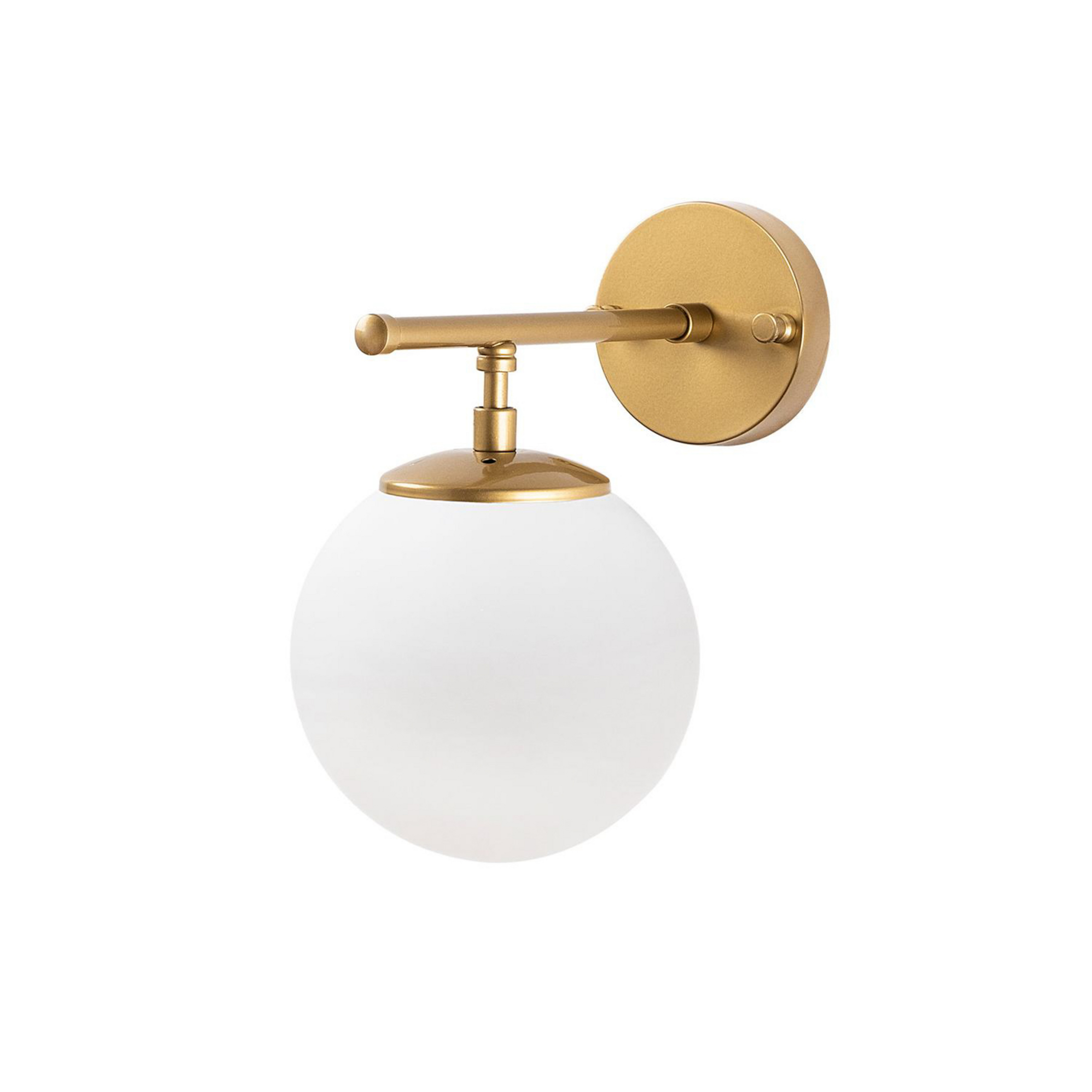 Vegglampe Roe, gullfarget, glass, høyde 24 cm, E14