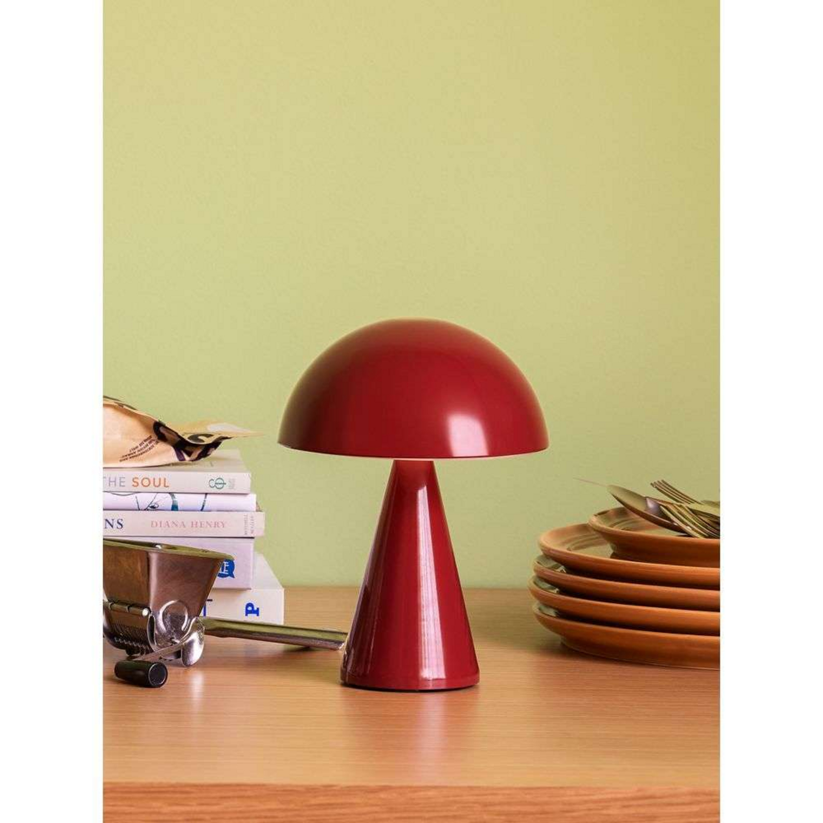 Mush LED Portátil Candeeiro de Mesa Dim. Vermelho - Hübsch