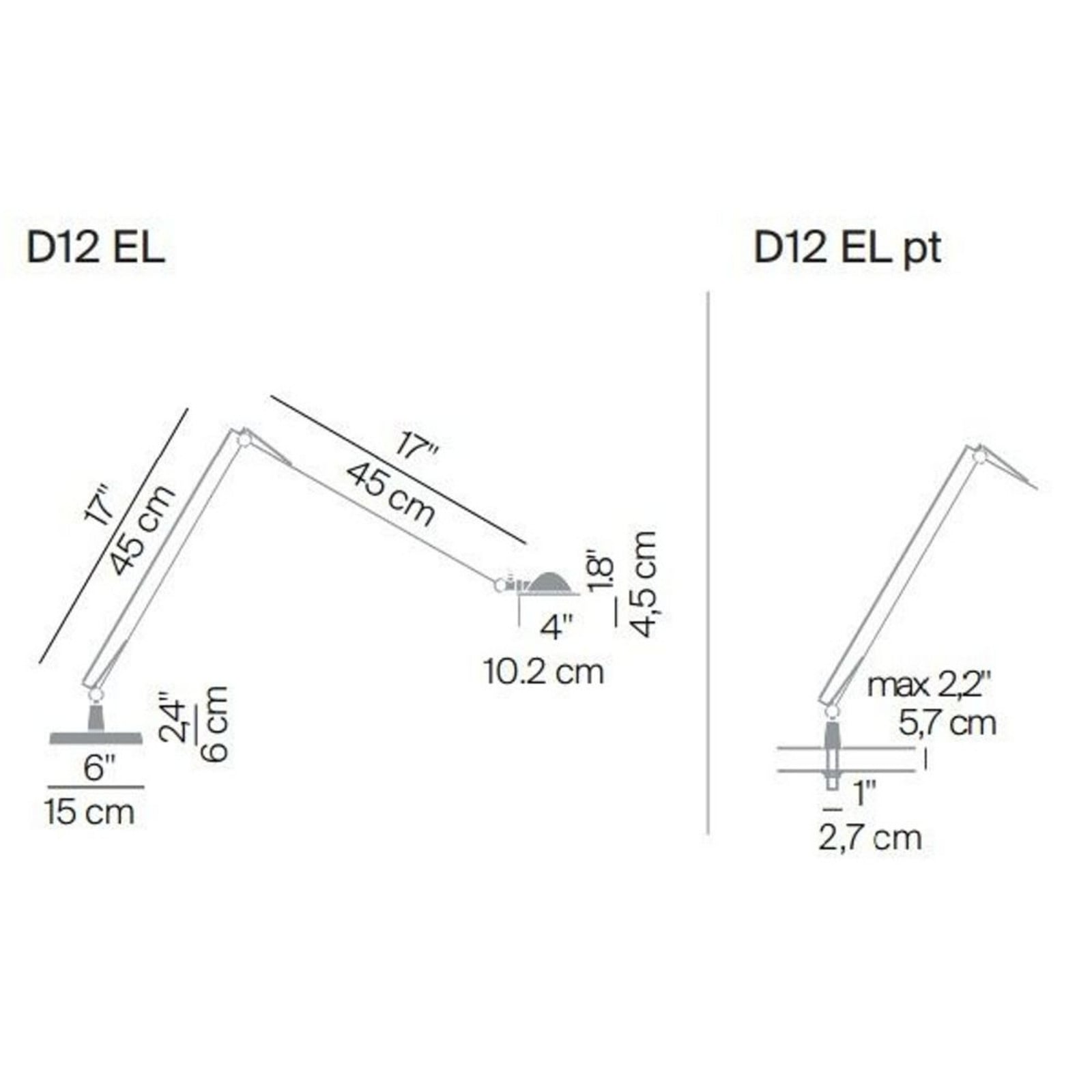 Berenice Bordlampe w/Fixing Pin Alu Luceplan - Kontor / arbejdsværelse - Metal