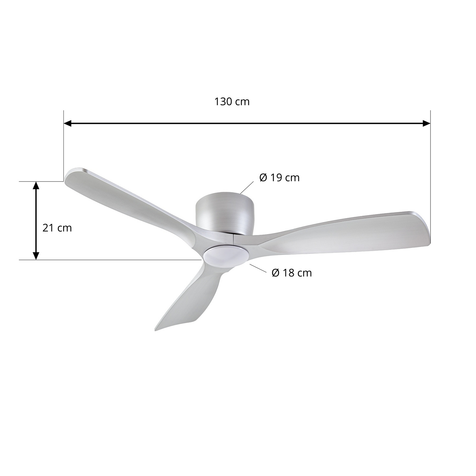 Lucande Smart LED-takfläkt Moneno, silver, DC, Tuya