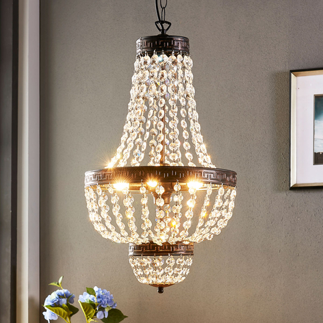 Fascynująca lampa wisząca Jorve z kryształem