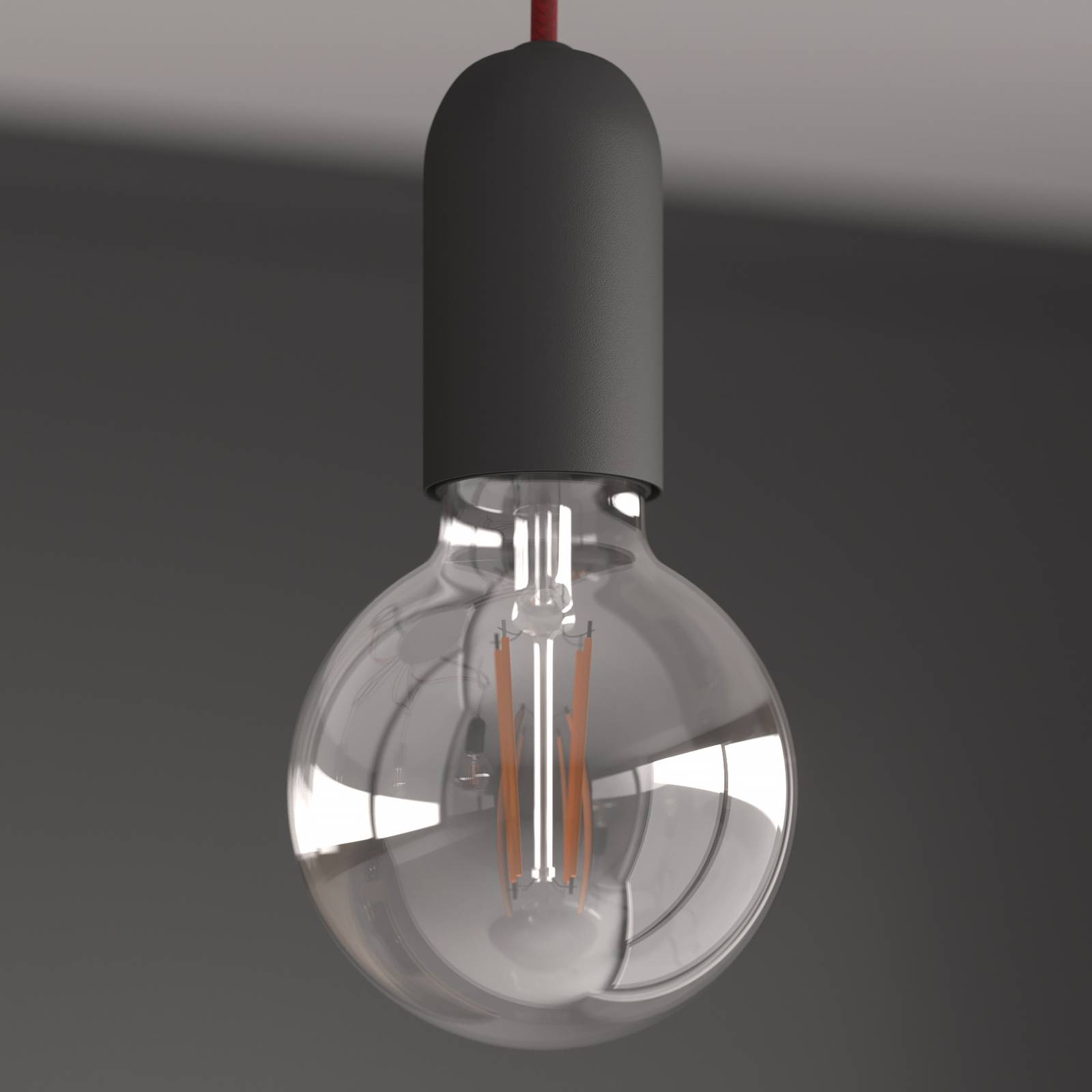 Lucande Jorna lampa sufitowa 5-pkt. kabel czerwony