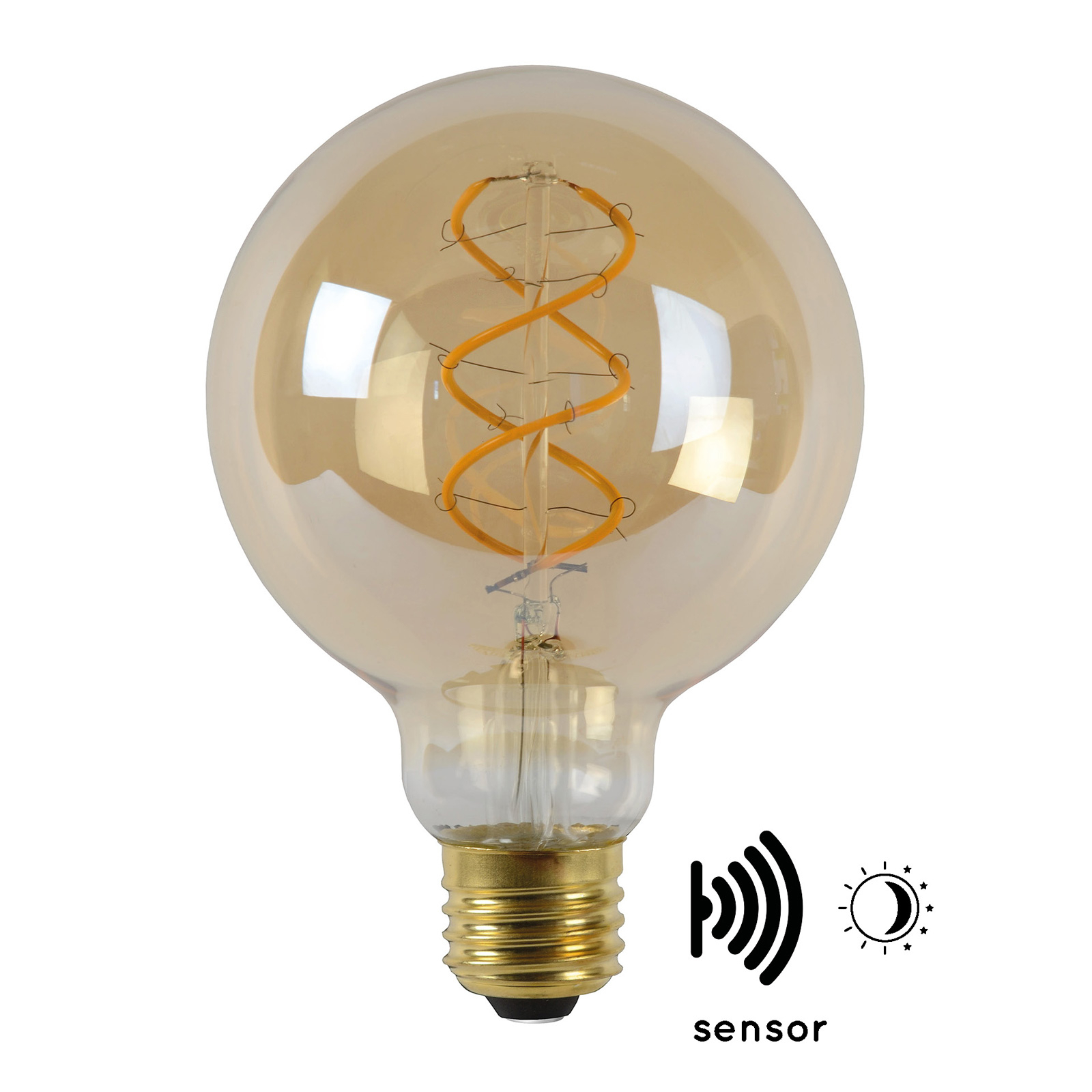 LED-Lampe E27 Globe 4W 2.200K amber Sensor