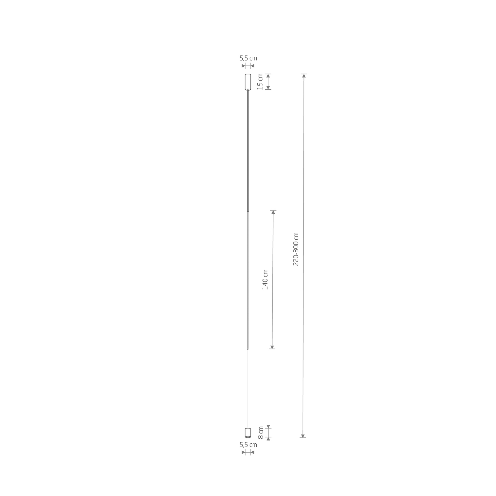 LED-Hängeleuchte Vertic, schwarz, Aluminium, warmweiß