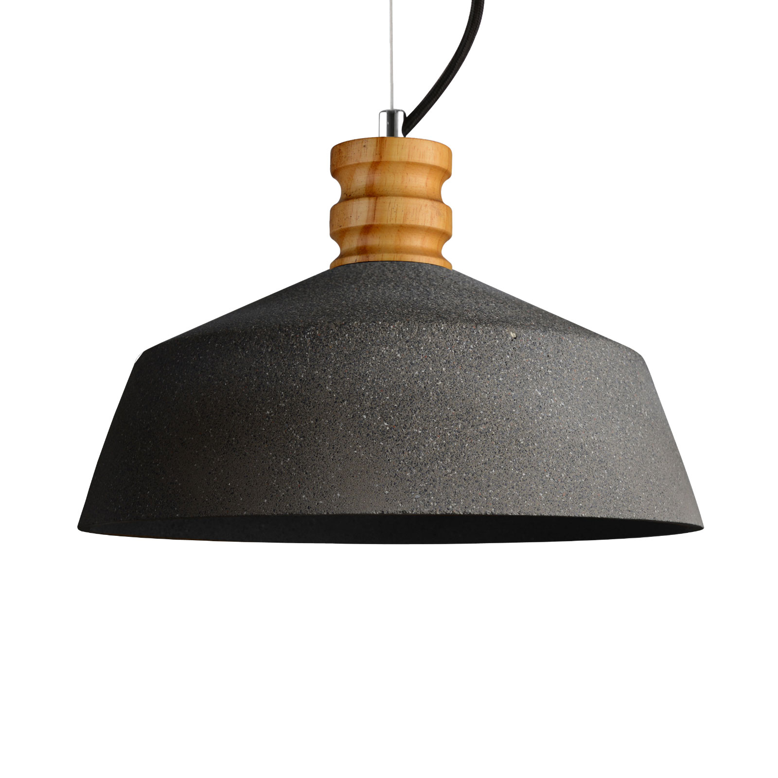 Pamalux Concret hanging light made of sandstone cement, for Living / Dining Room, sandstone cement, wood, E27, 25 W, energy efficiency: A++, H: 22.1 cm