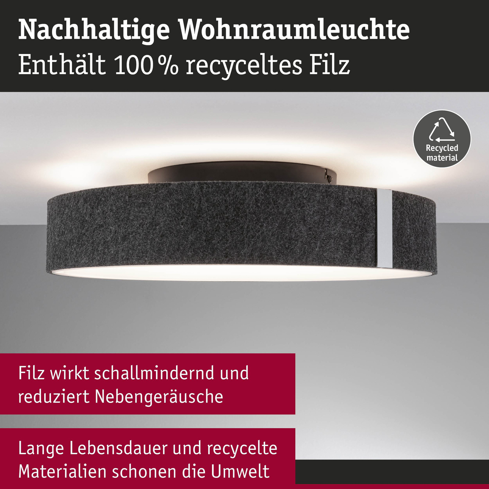 Malika LED Plafond 3-Step-Dim Antracit - Paulmann