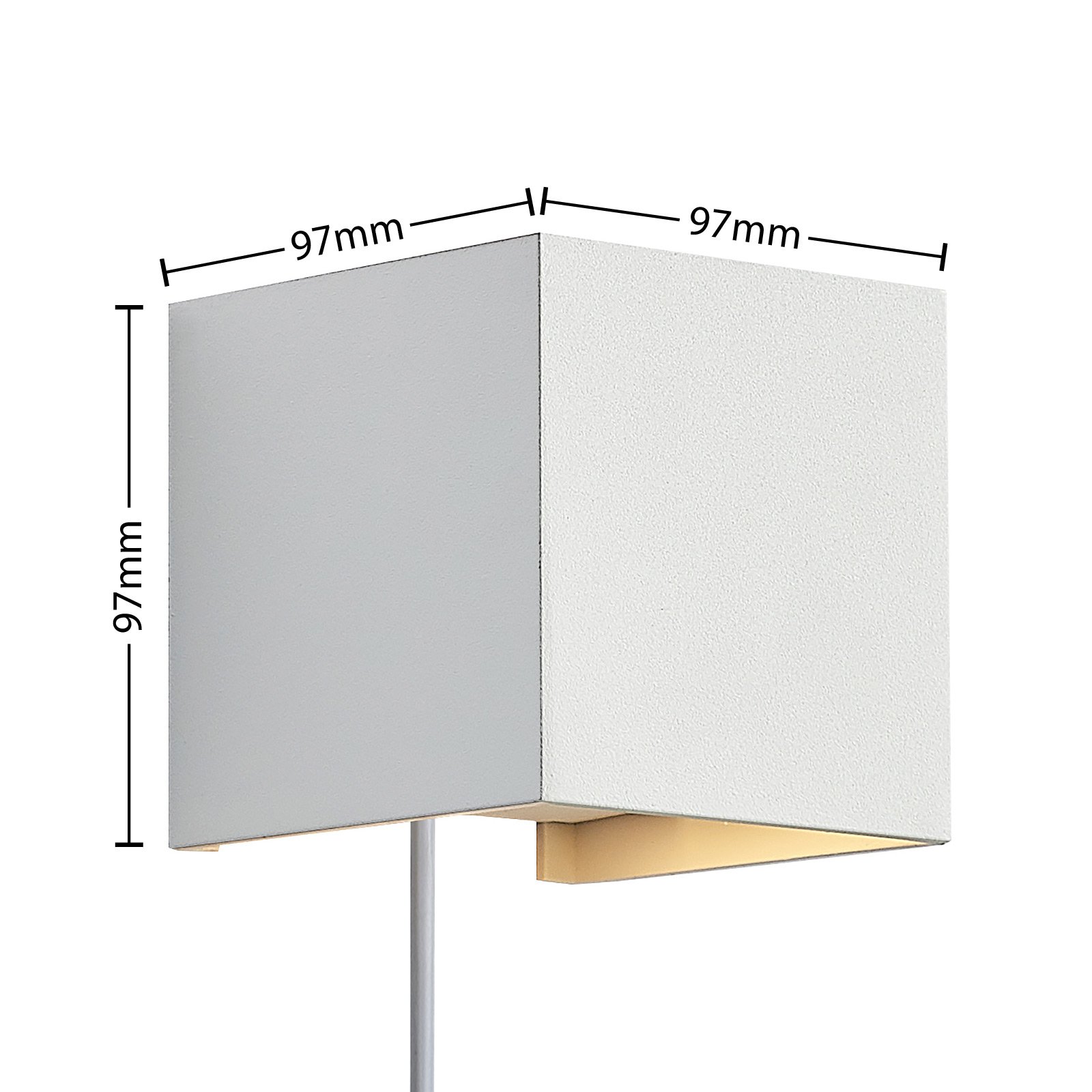 Arcchio fali lámpa Zuzana, szögletes, fehér, dugós, G9, 9,7 cm