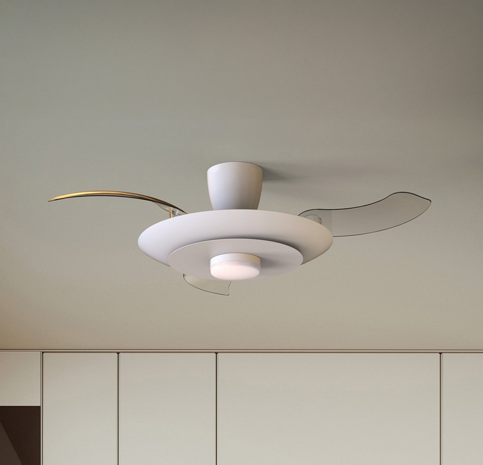 LED-loftventilator Kyoto, hvid, DC, støjsvag, CCT, 106 cm – Mantra Mantra Iluminación - Stue - Moderne - Metal