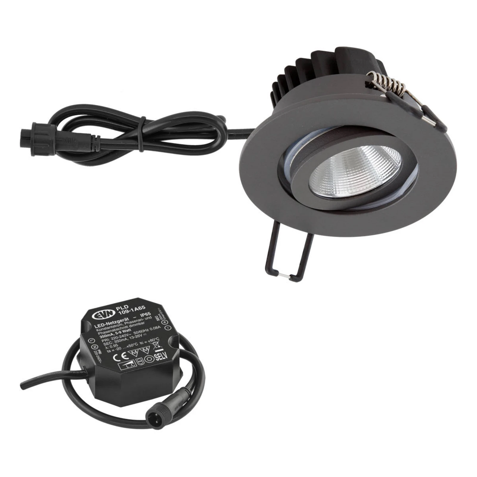 EVN PC65 luce da incasso rotonda, 3000K antracite