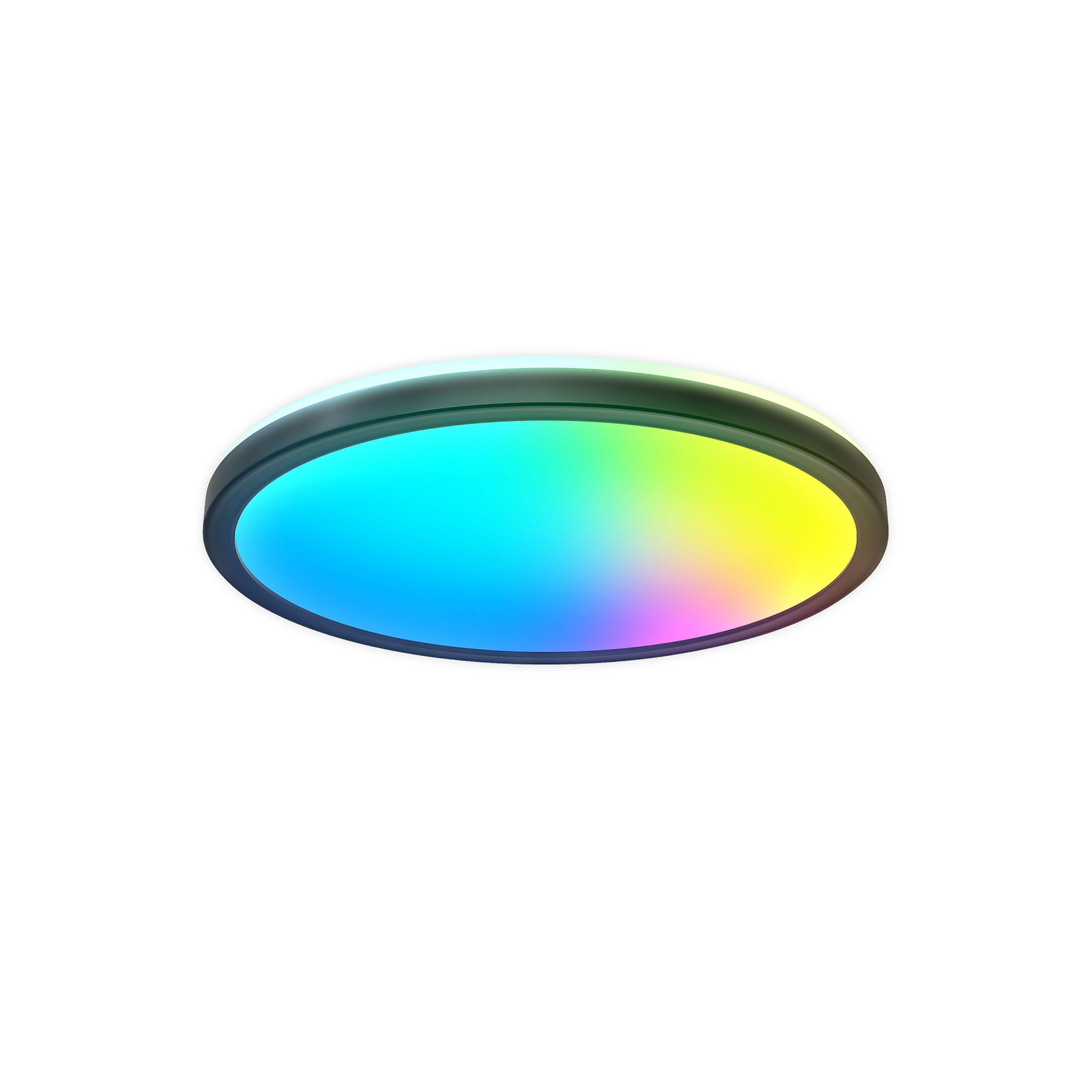 LED paneel Slim met afstandsbediening RGBW, Ø 29 cm, zwart,