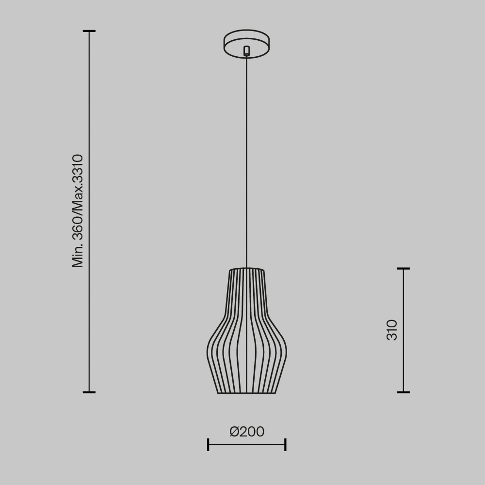 Maytoni suspension Roots, Ø 20 cm, hauteur 31 cm, beige, bois