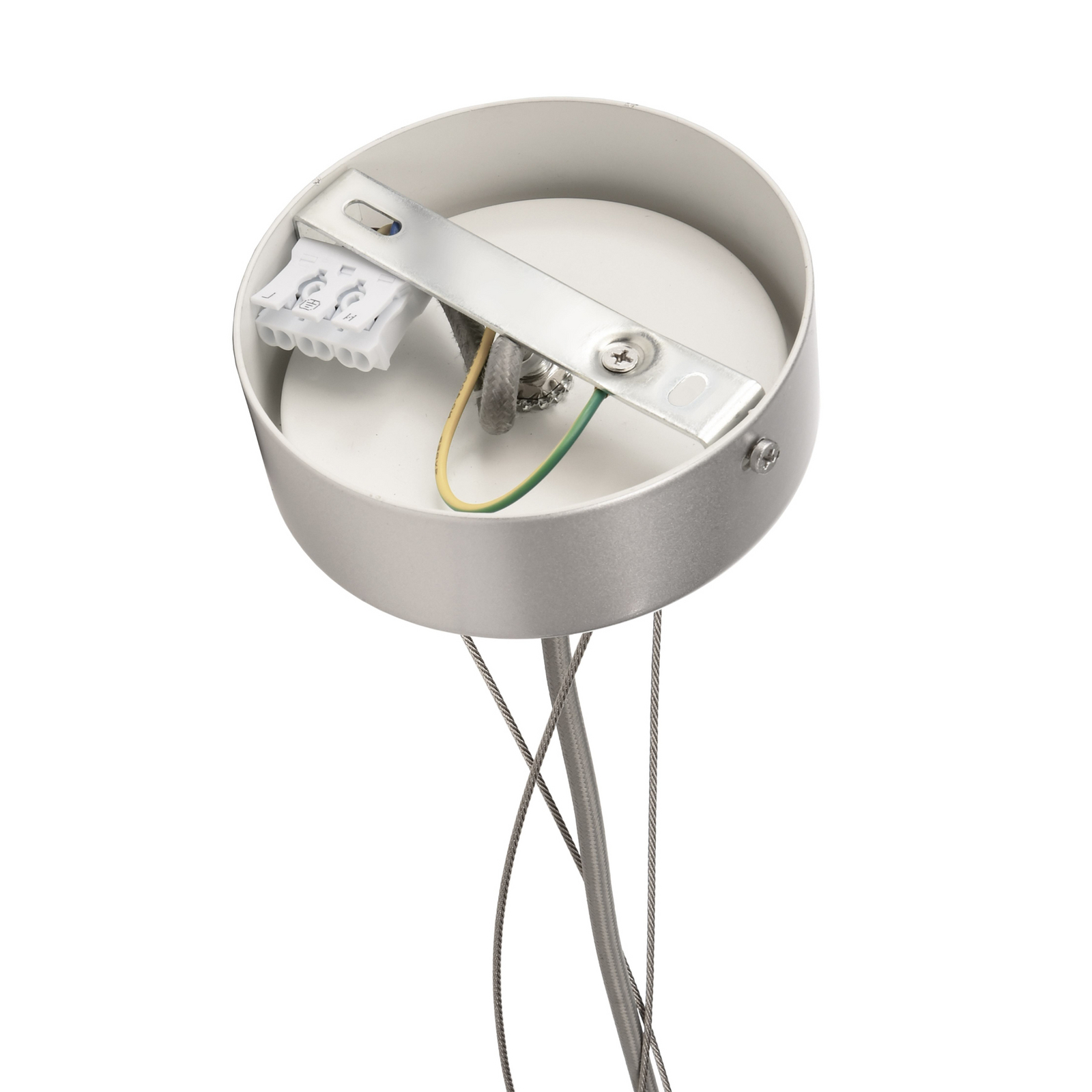 Menkar LED viseća svjetiljka, srebrna, Ø 60 cm, CCT, gore/dolje