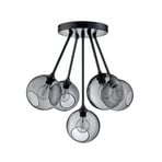 Ballroom Molecule ceiling light, smoke grey, glass, 5-bulb