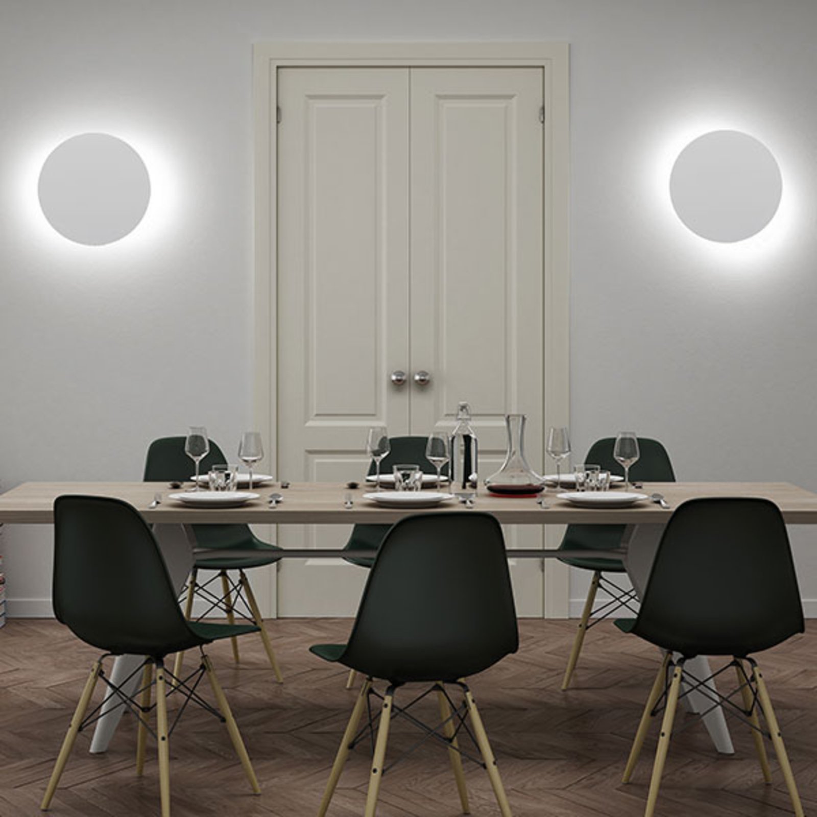 Collide H2 LED nástenné svetlo, biele, 3 000 K – Rotaliana