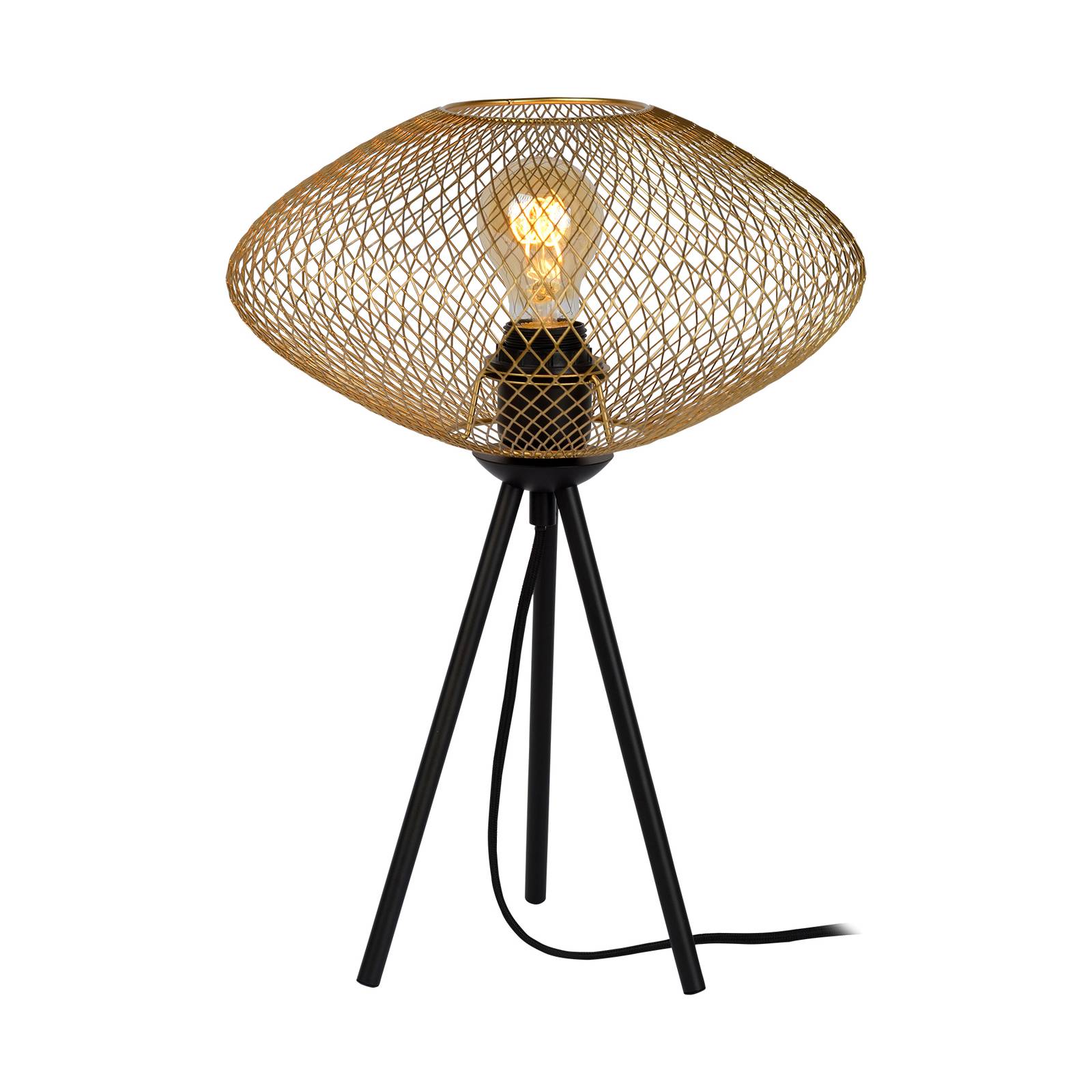 Lampe à poser Mesh hauteur 41 cm trépied dorée