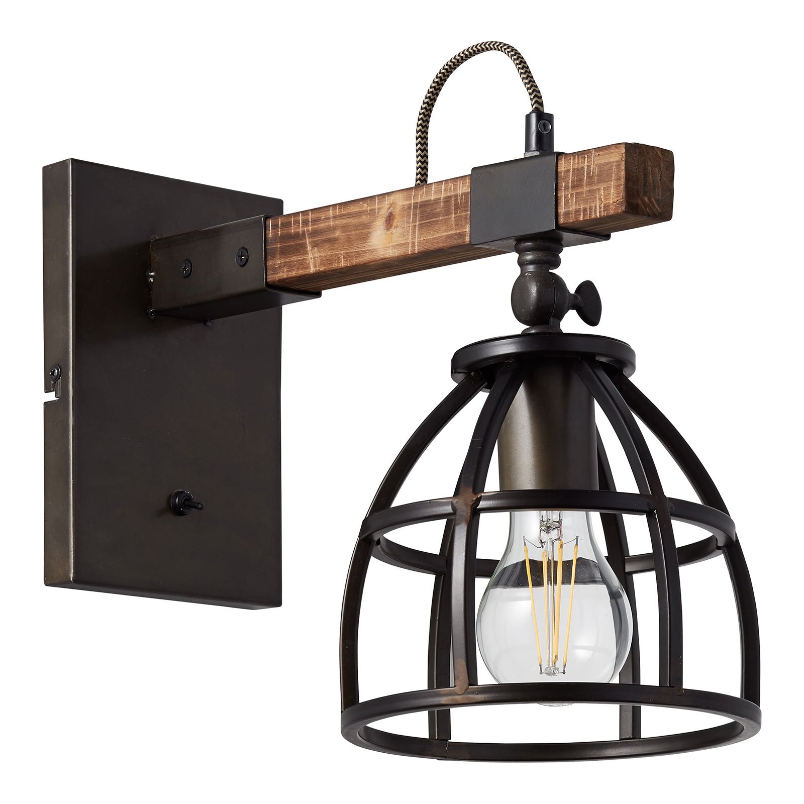 Wall light matrix with cage shade