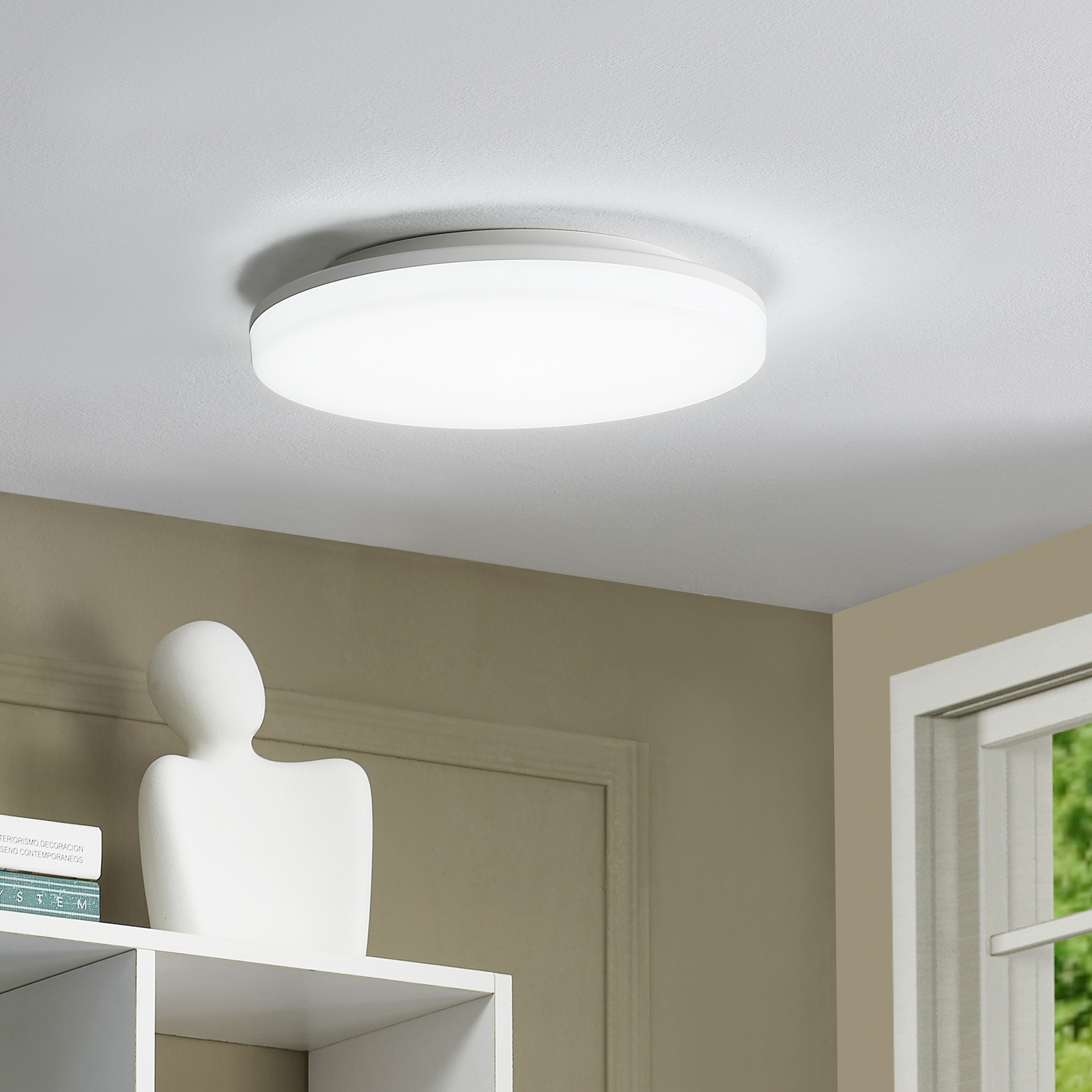 Prios LED plafonieră LED Artin Ø 28 cm alb CCT IP65 - Baie - modern - Plastic