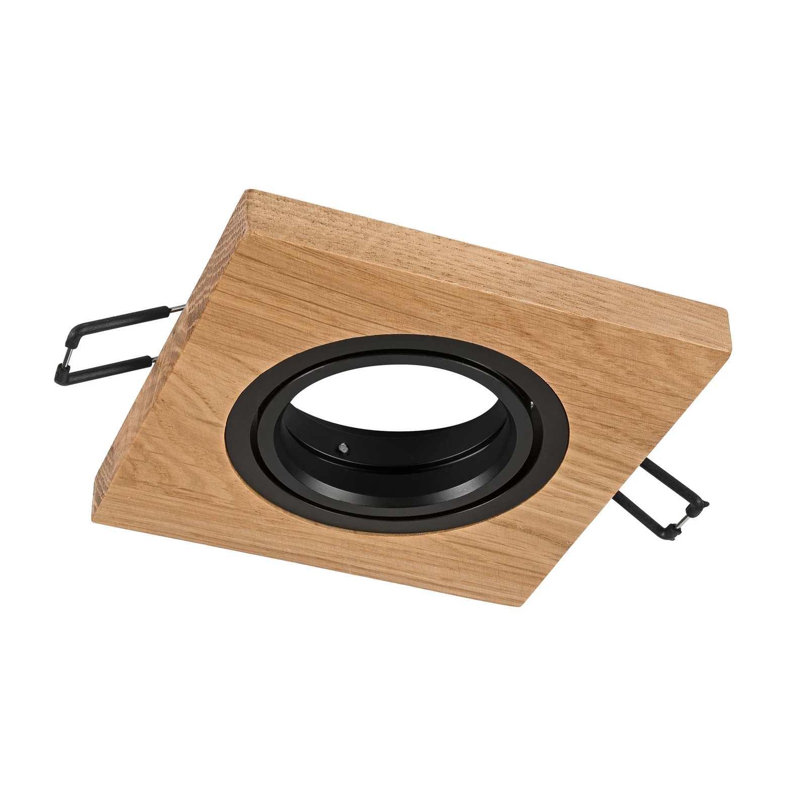 Plafoniera a incasso Tobby, 10 x 10 cm, legno di quercia, GU10