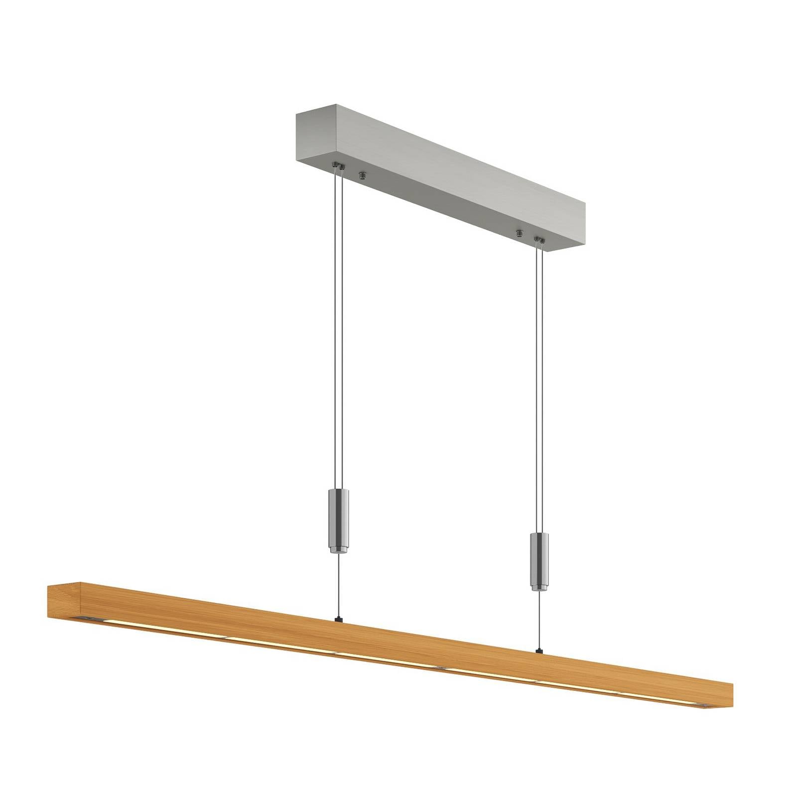 Quitani LED-Pendellampe Nora Eiche natur Länge 118 cm
