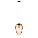 Suspension Linkeus II abat-jour verre brun Ø26cm